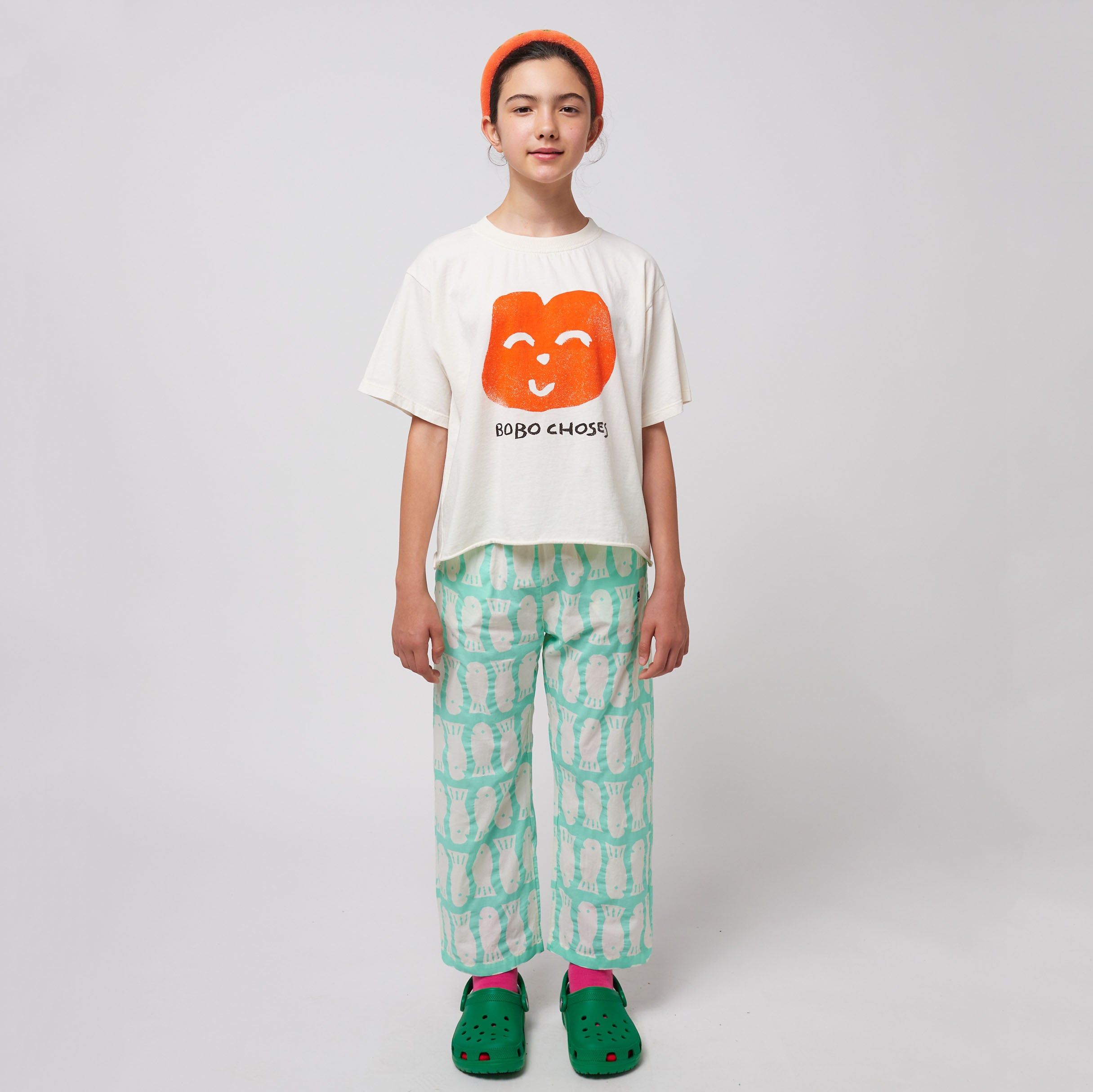 Boys & Girls Offwhite Printed Logo Cotton T-Shirt