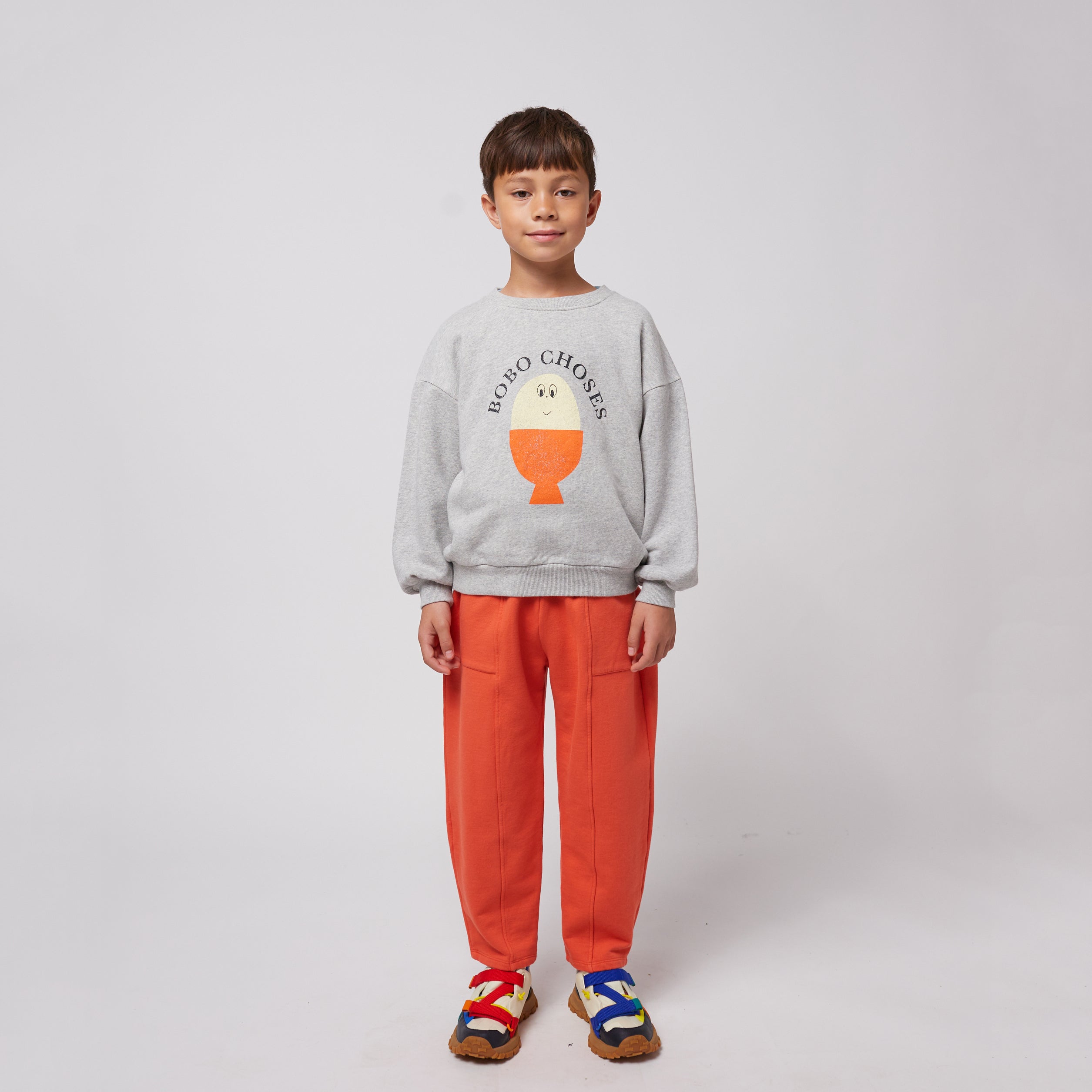 Boys & Girls Grey Printed Logo Cotton Sweatshirt