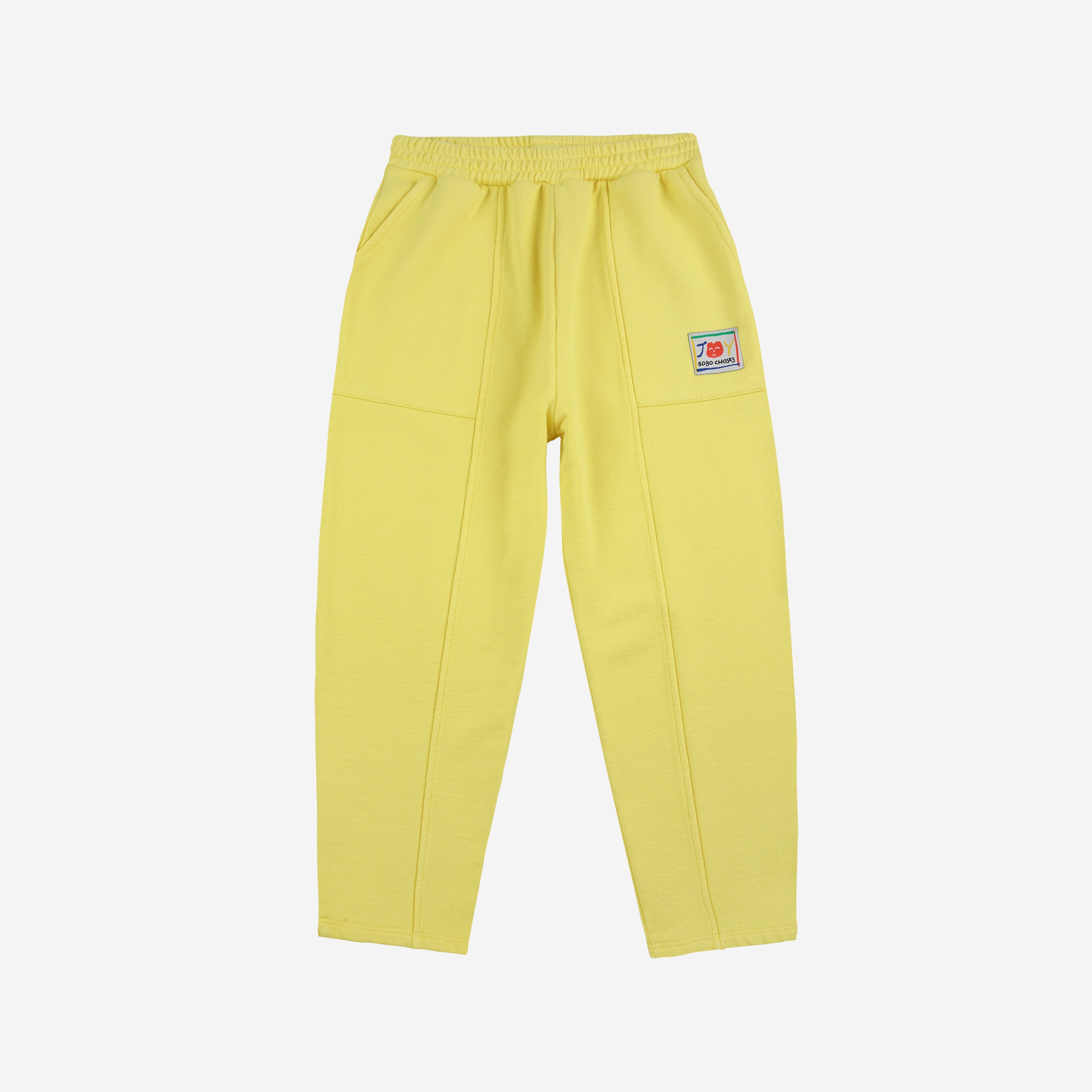Boys & Girls Yellow Smiling Cotton Trousers