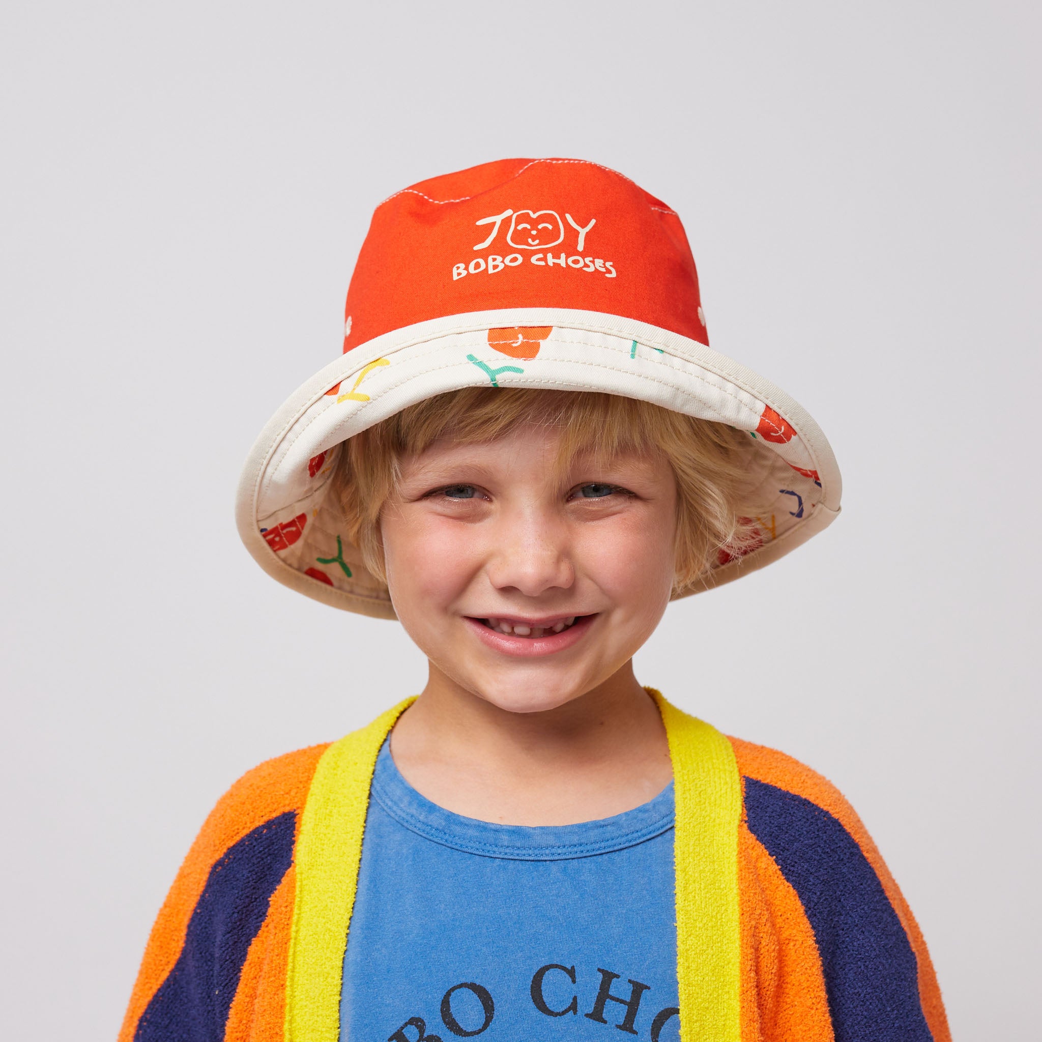 Chapeau réversible coloré à logo imprimé pour garçons et filles