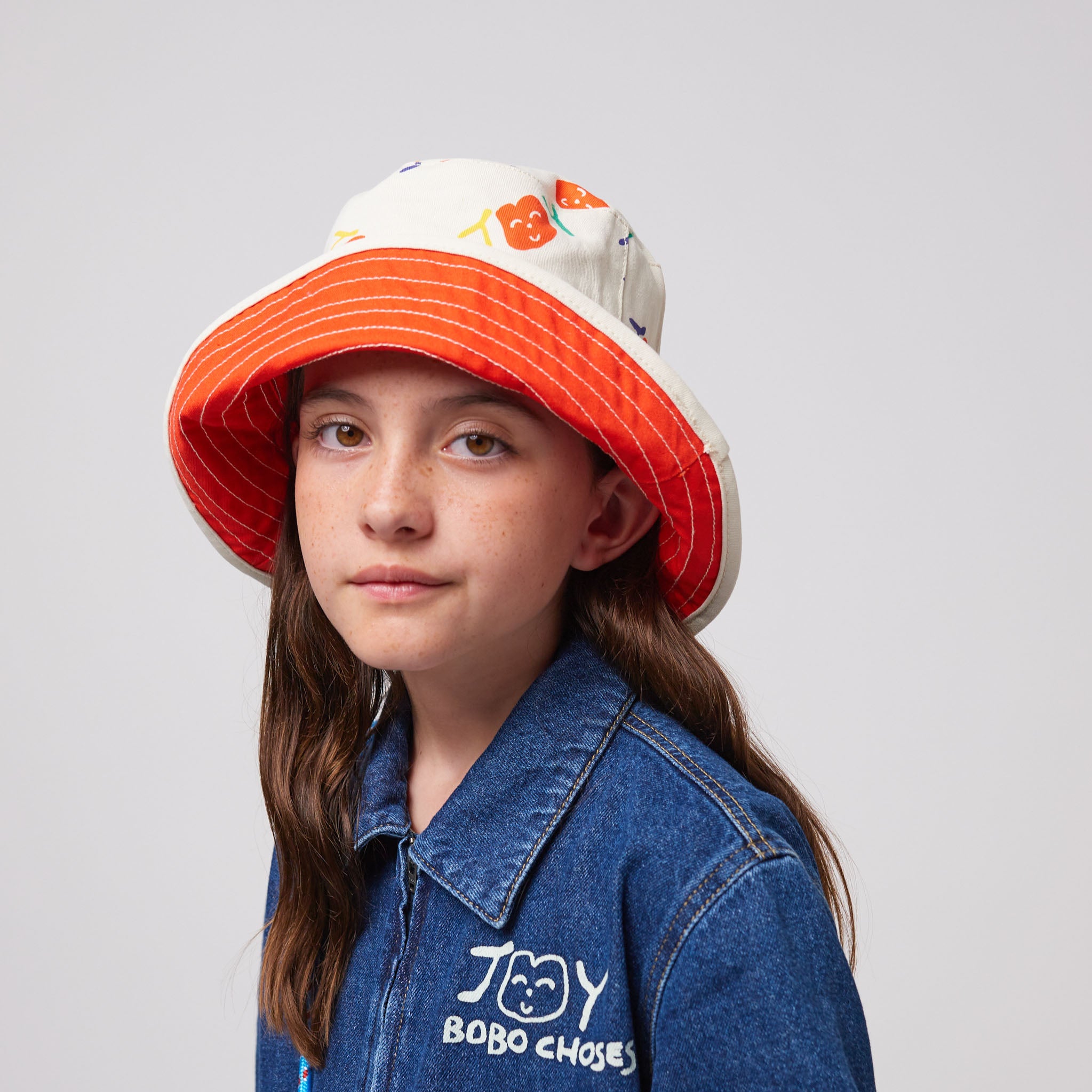 Chapeau réversible coloré à logo imprimé pour garçons et filles
