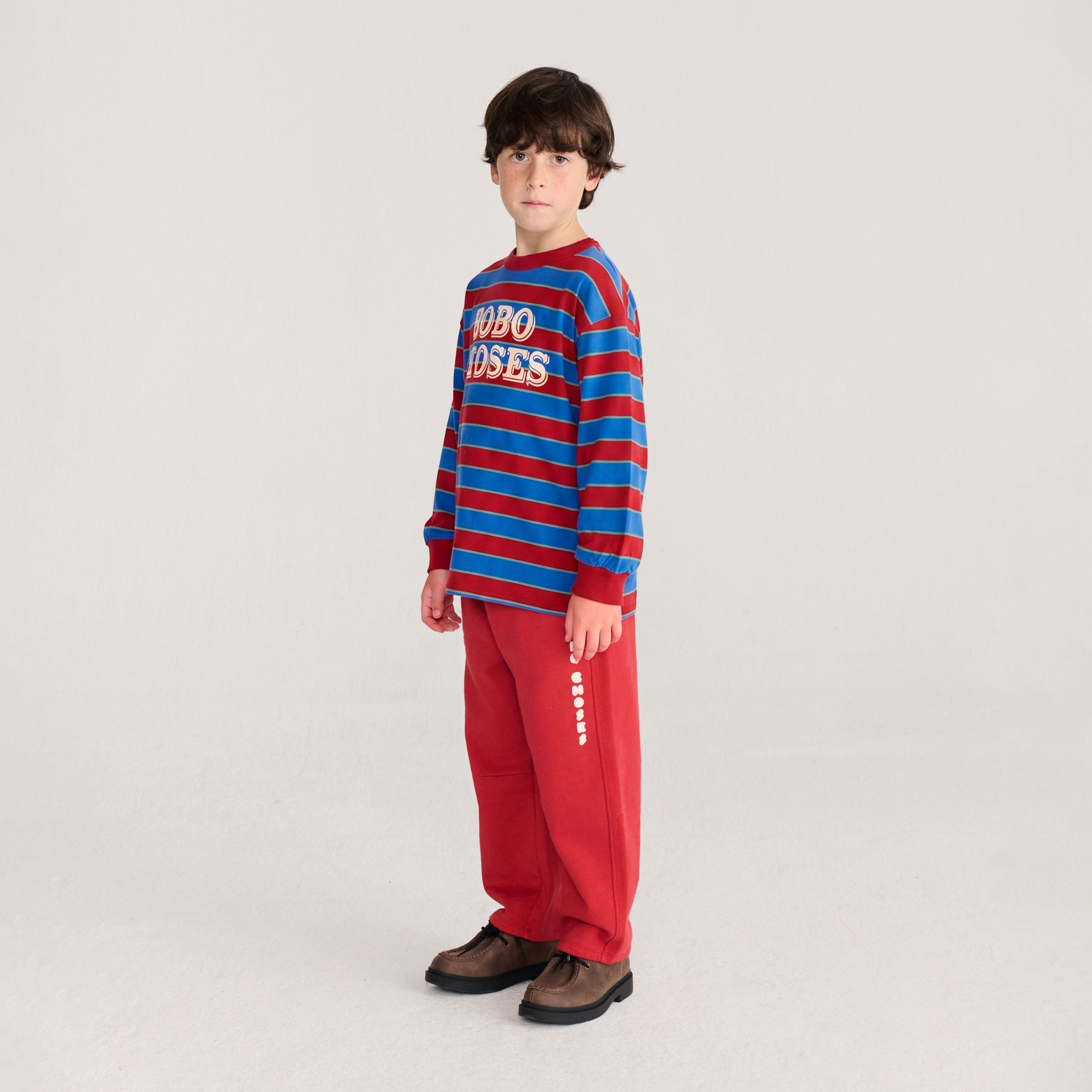 Boys & Girls Blue Stripes Cotton Long Sleeves T-Shirt