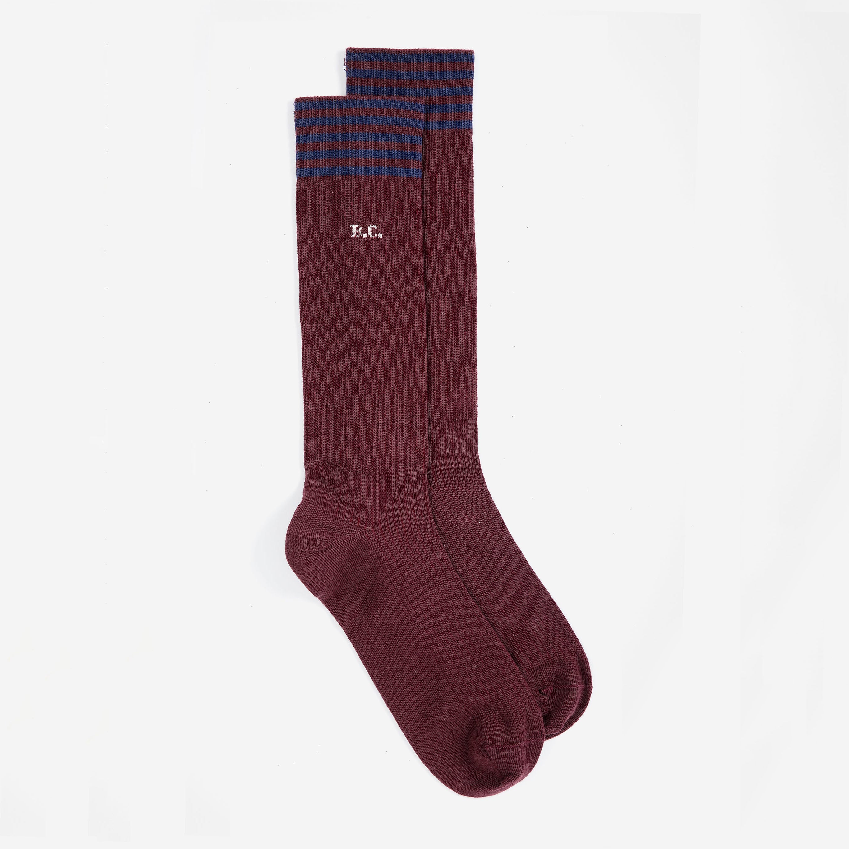 Women Wine Red Cotton Long Socks