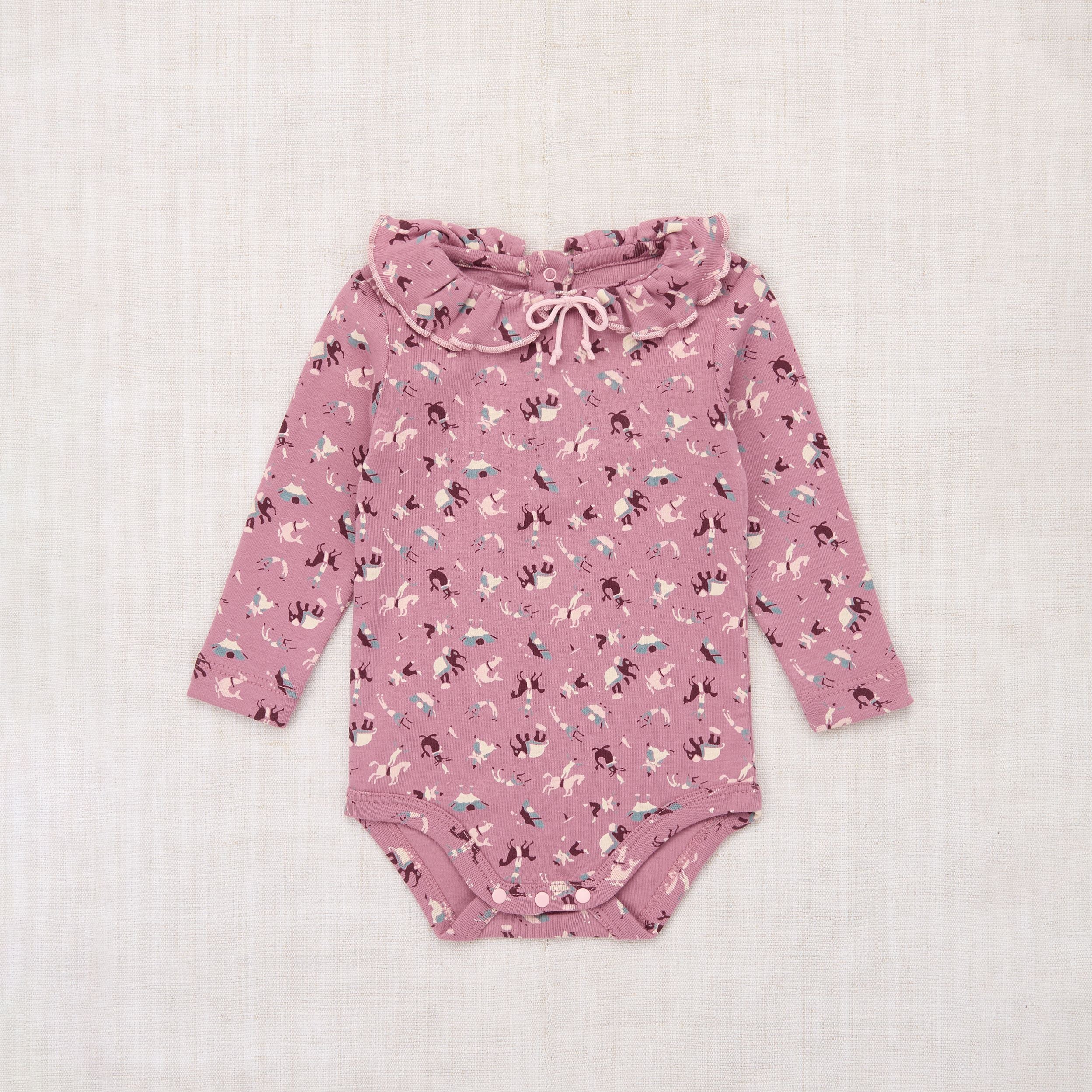 Baby Girls Pink Printed Cotton Babysuit