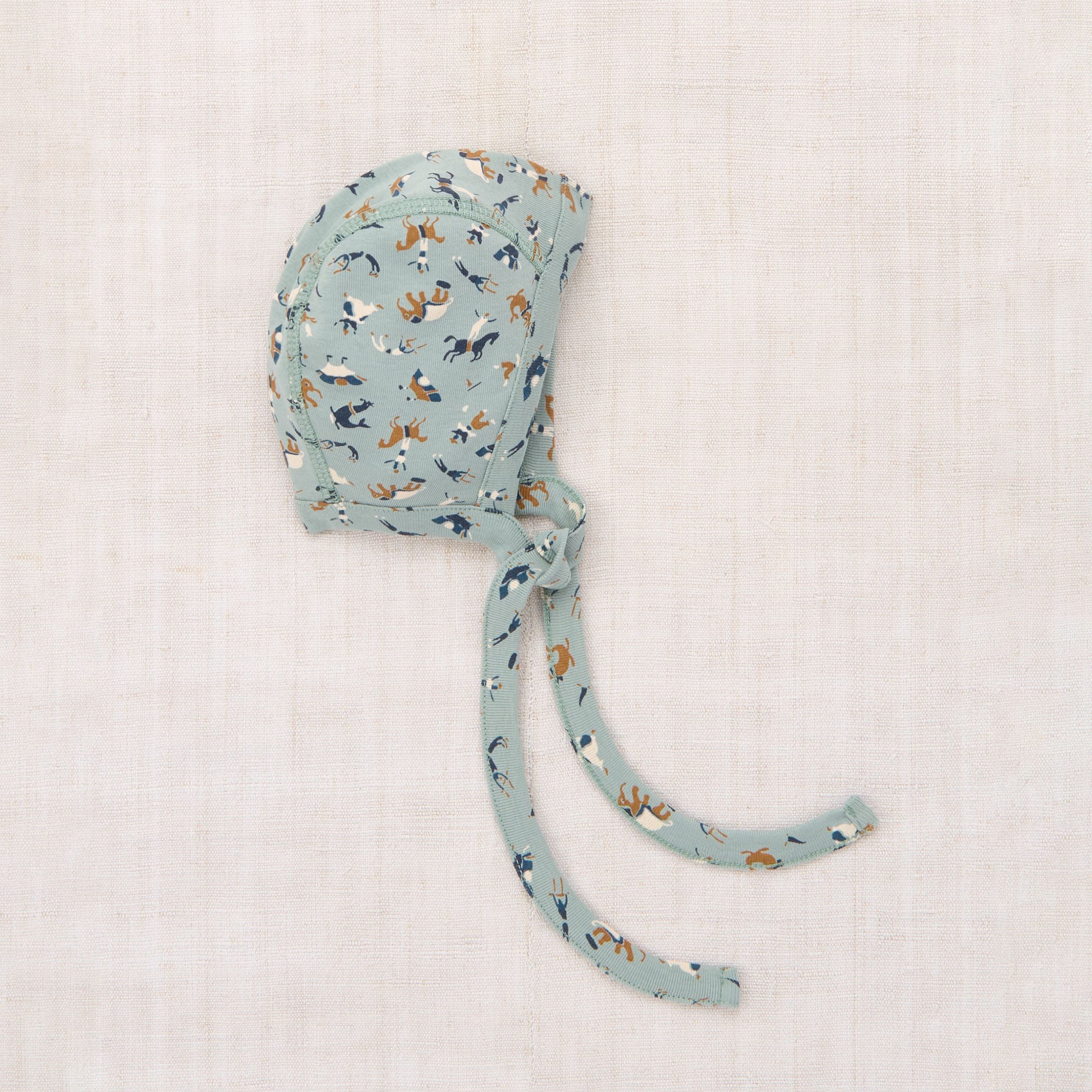 Baby Boys Light Green Printed Cotton Hat
