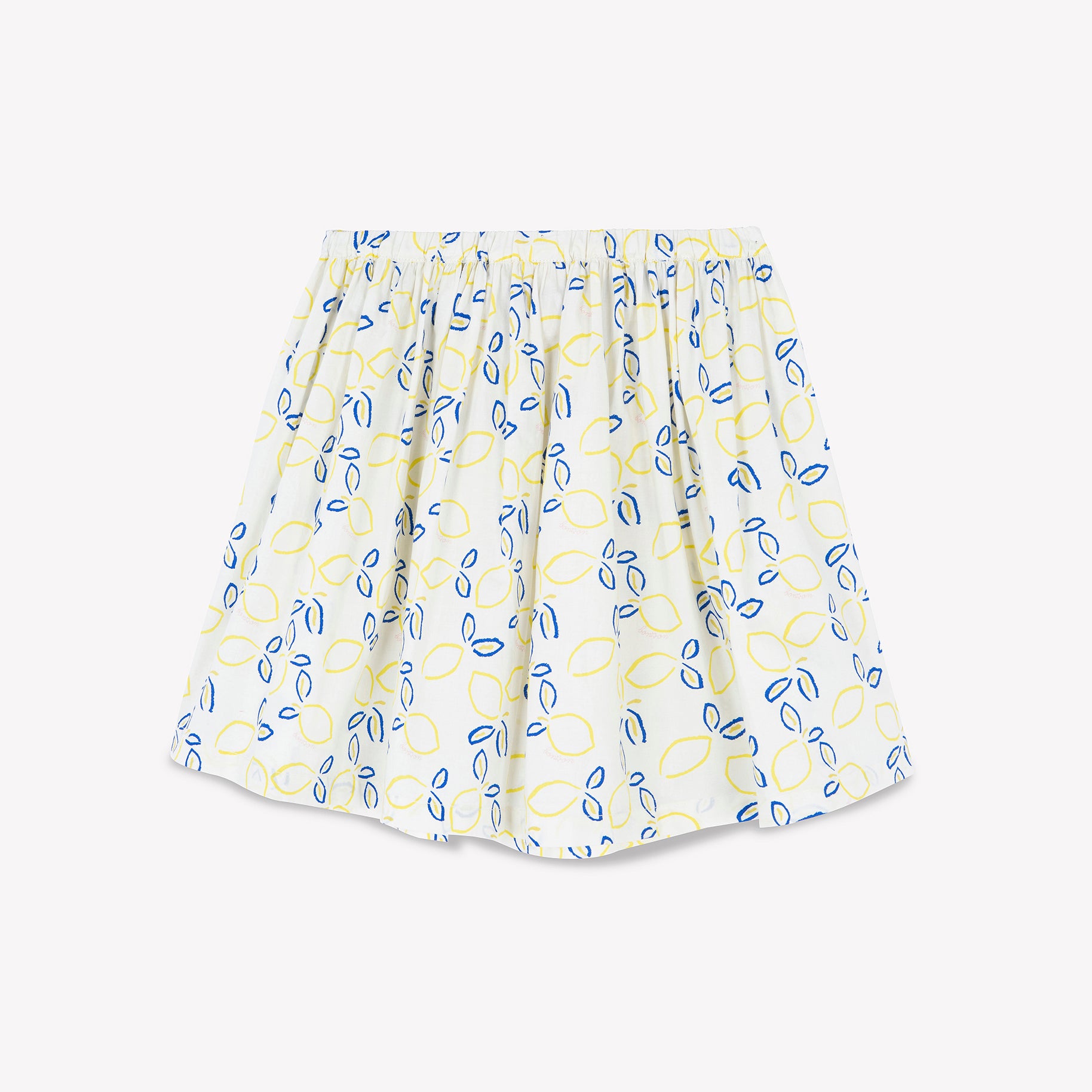 Girls White Printed Cotton Skirt