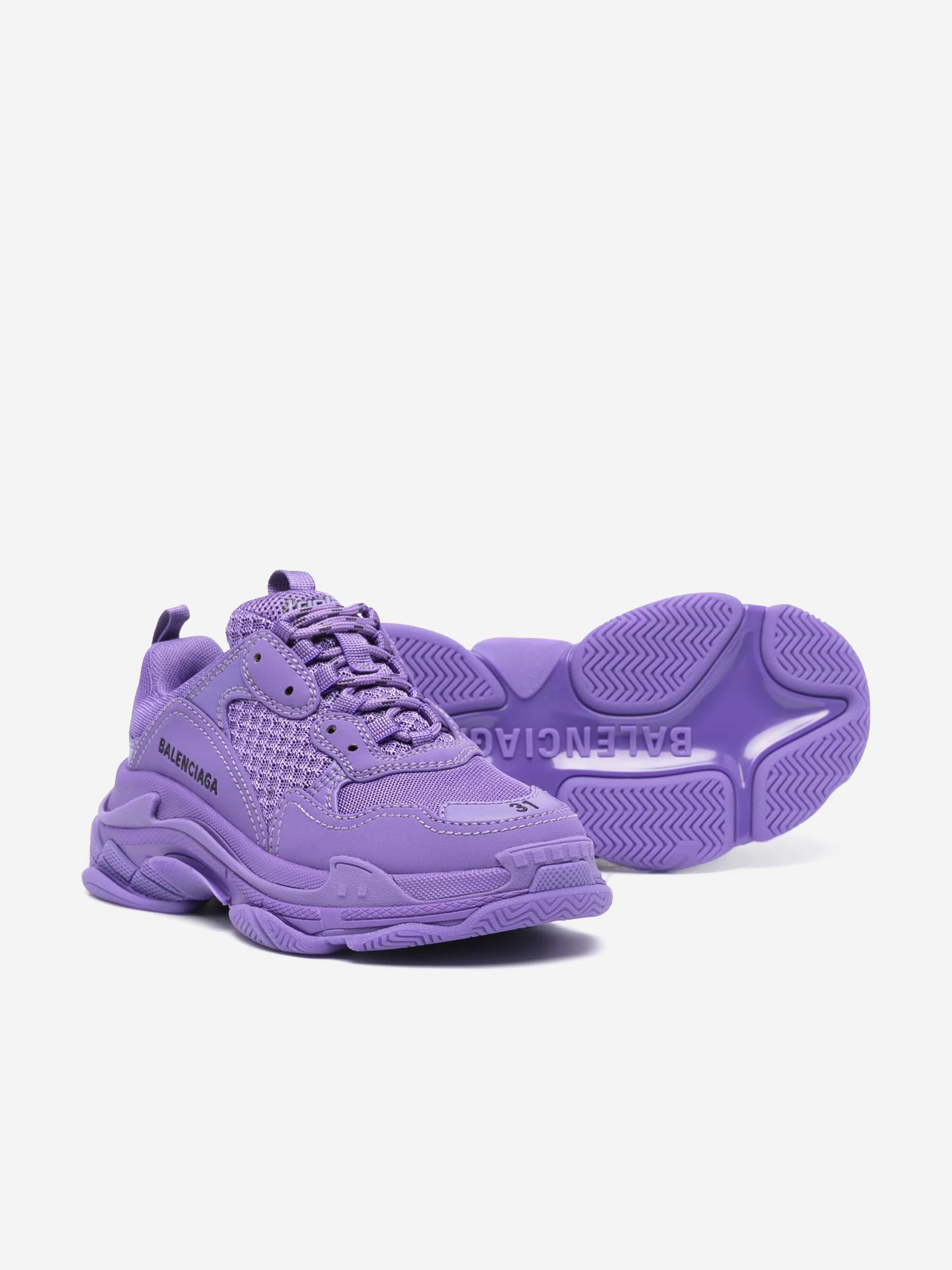 Balenciaga Kids Triple S Trainers in Purple