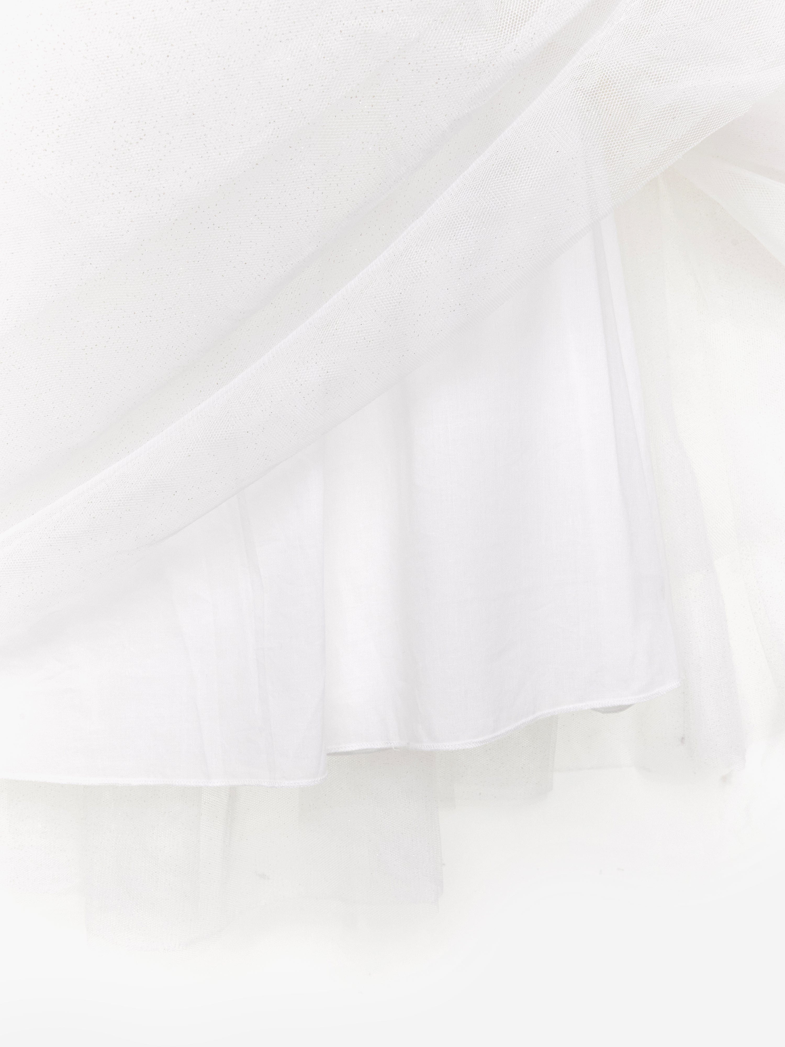 BCBG Girls Glitter Tulle Skirt in Ivory