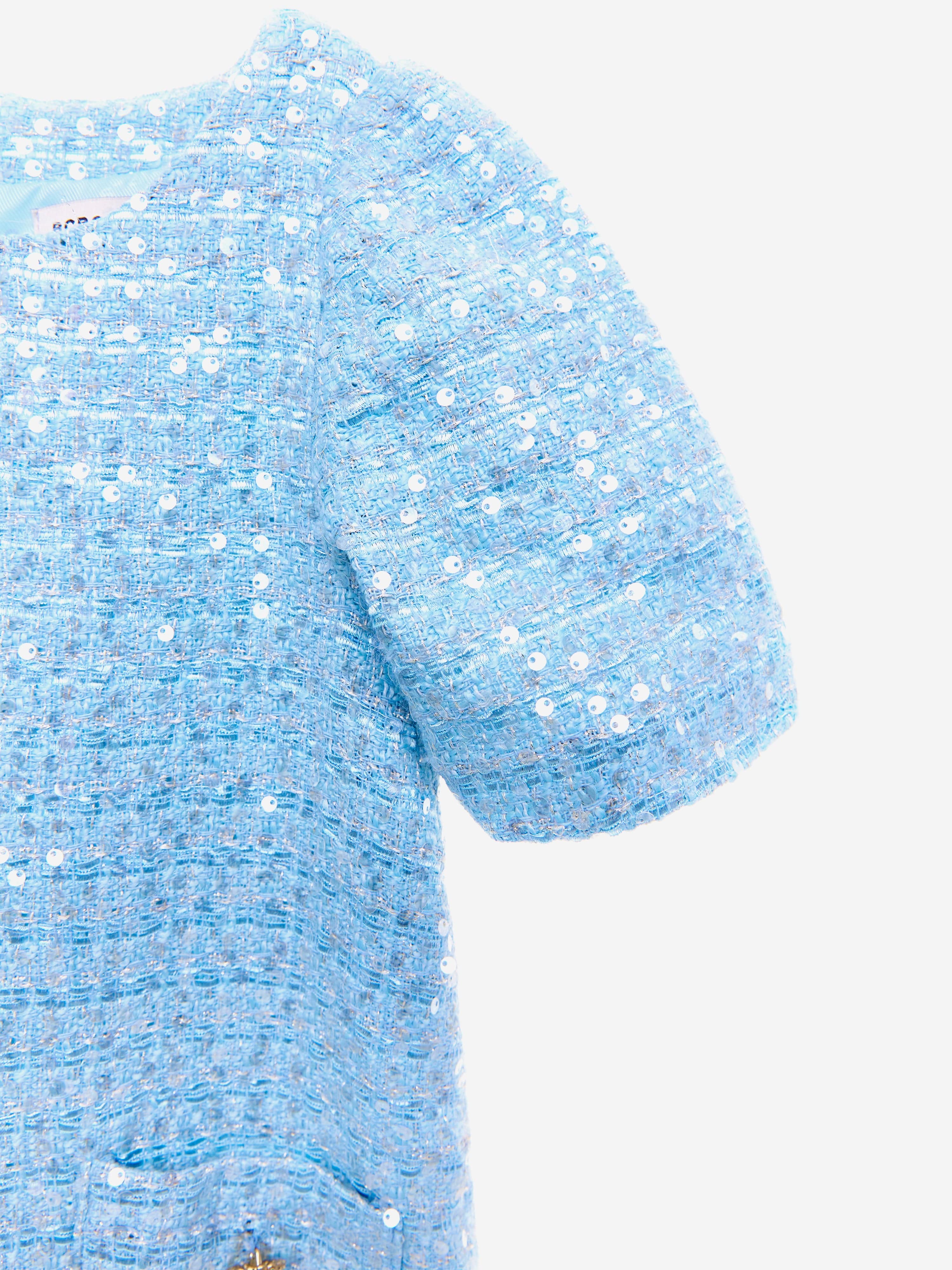 BCBG Girls Tweed Dress in Blue