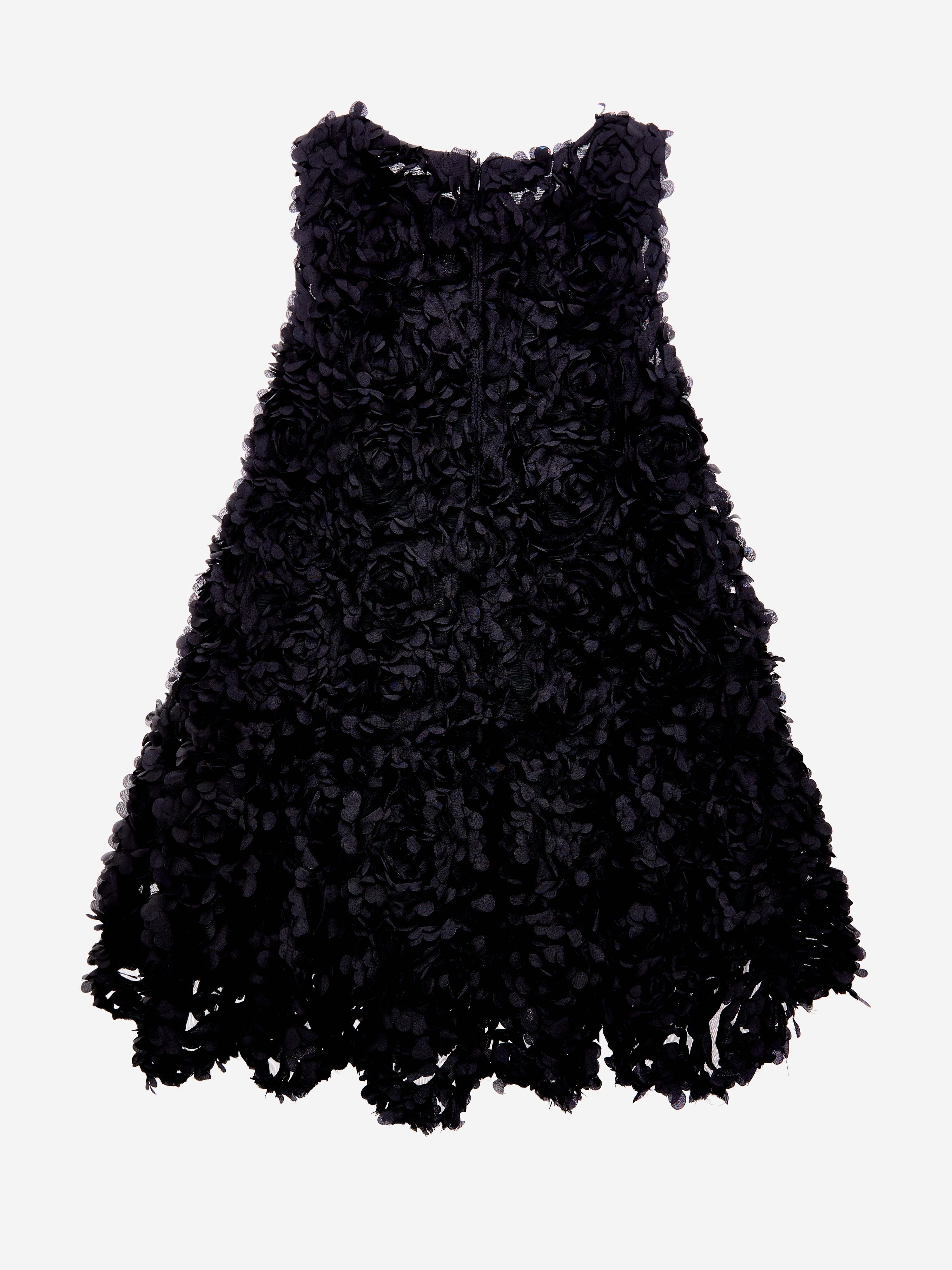 BCBG Girls Tulle Rose Dress in Black