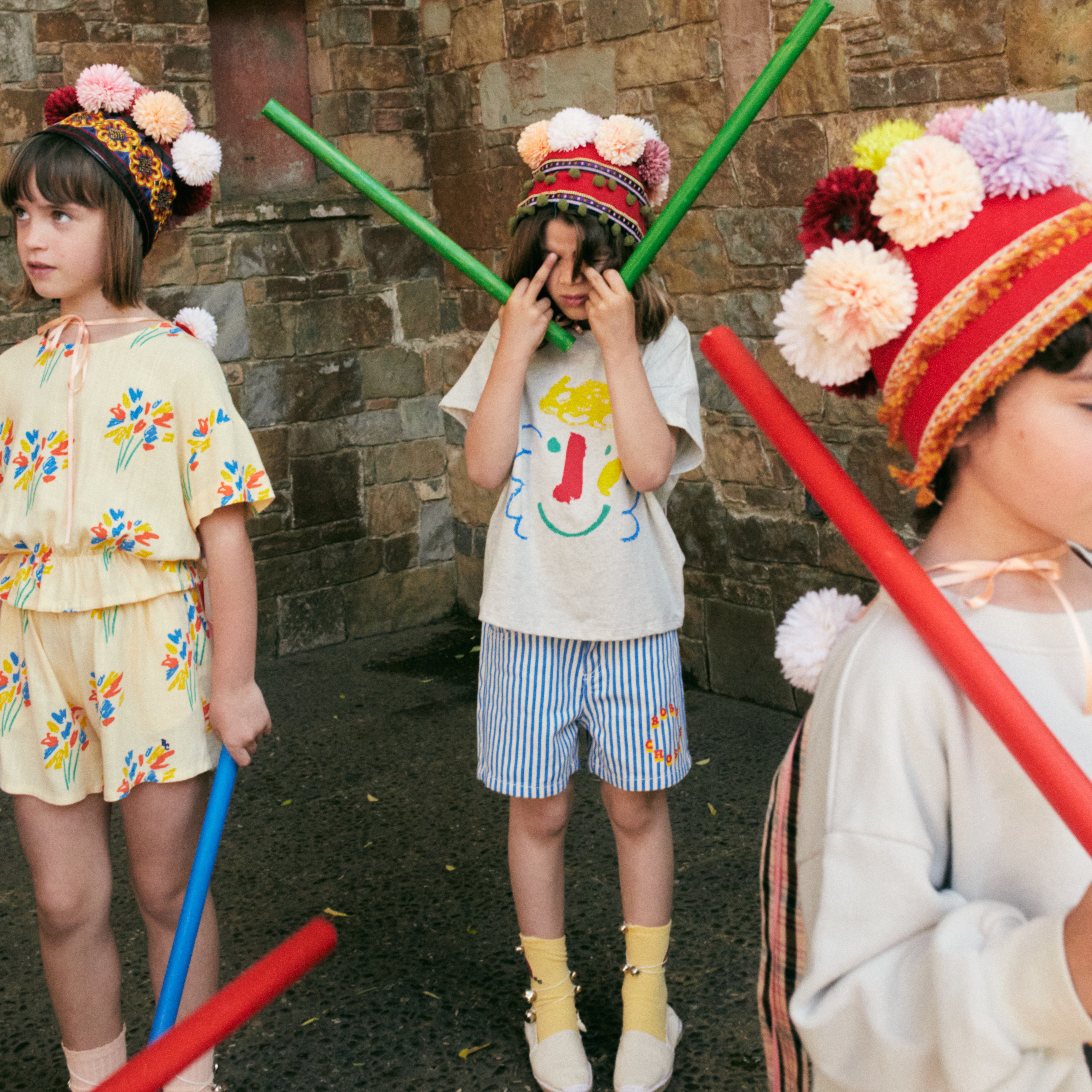 Boys & Girls Grey Printed Cotton T-Shirt