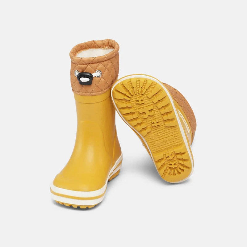Boys & Girls Yellow "Sailor High Warm" Rain Shoes