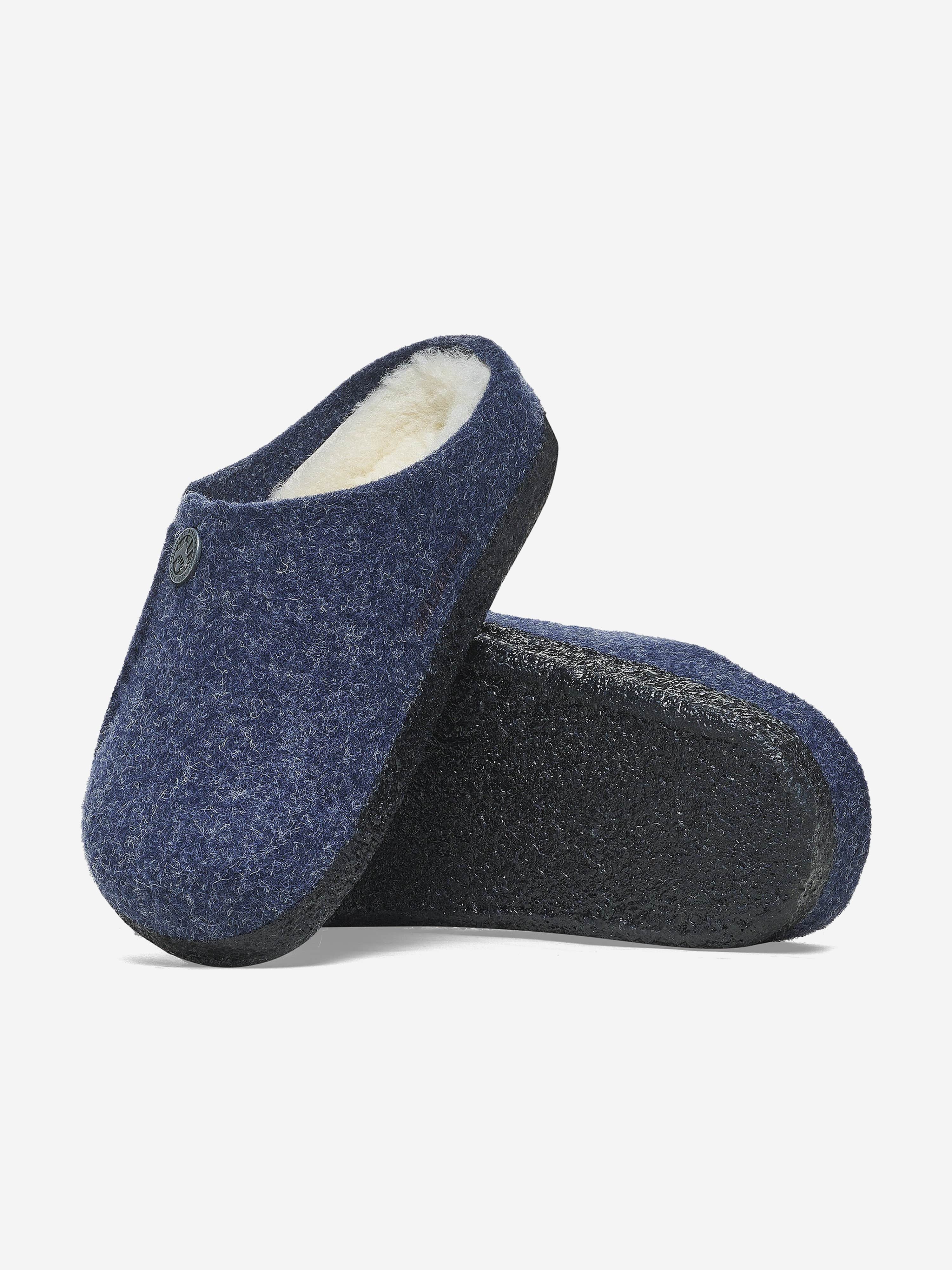 BIRKENSTOCK Boys Zermatt Shearling Slippers in Navy