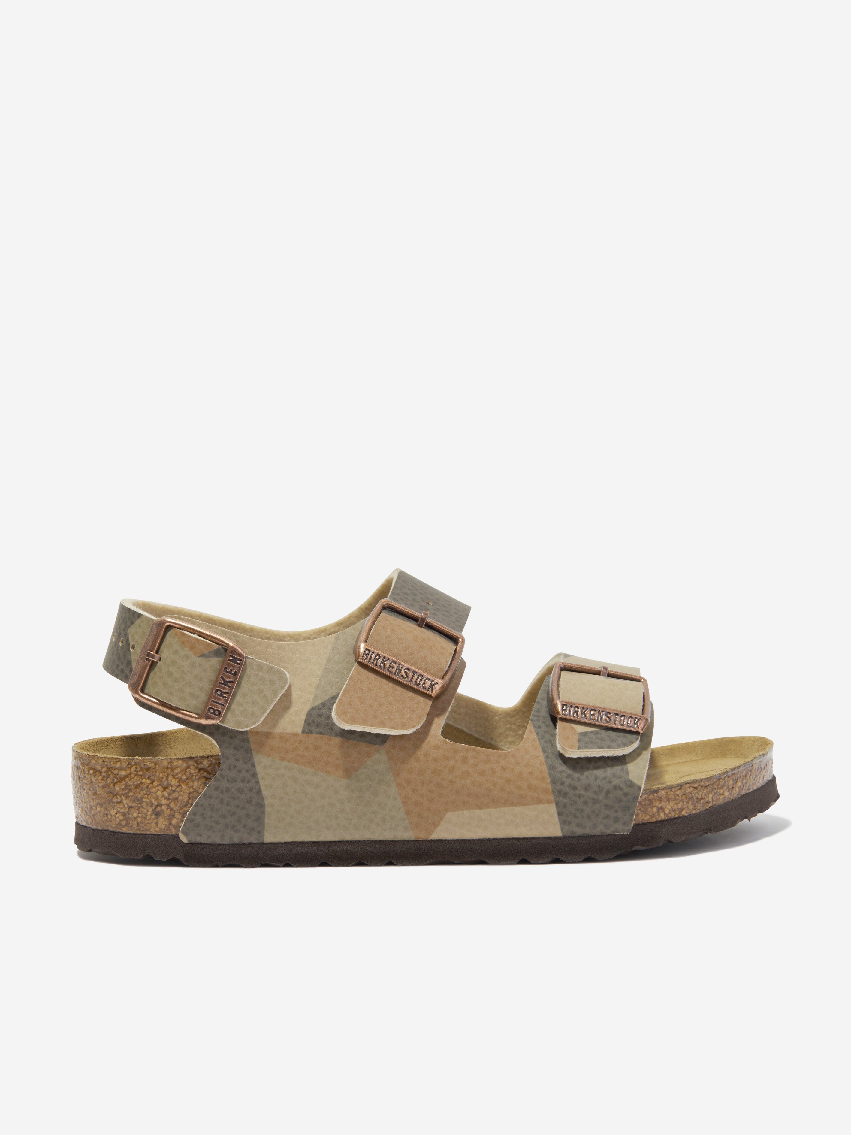 Boys Milano Geometric Camo Sandals in Brown