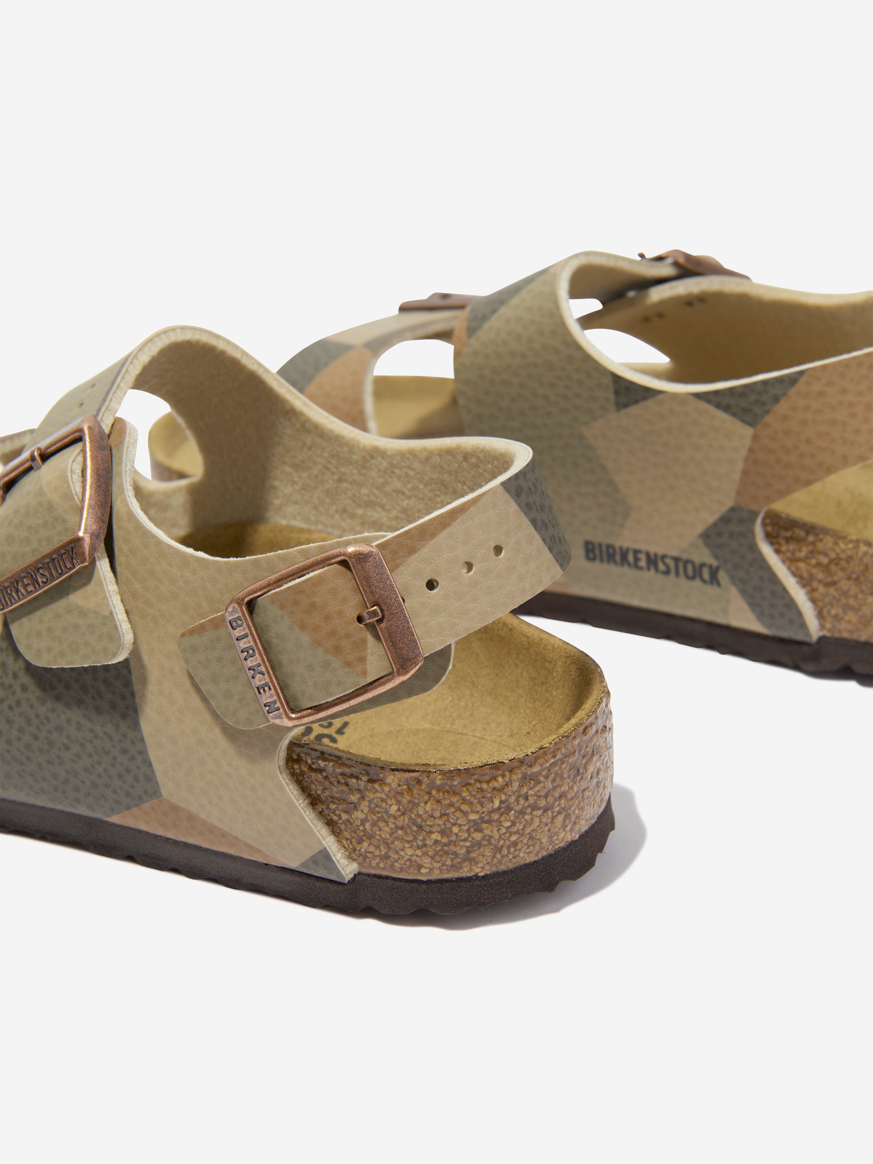 Boys Milano Geometric Camo Sandals in Brown