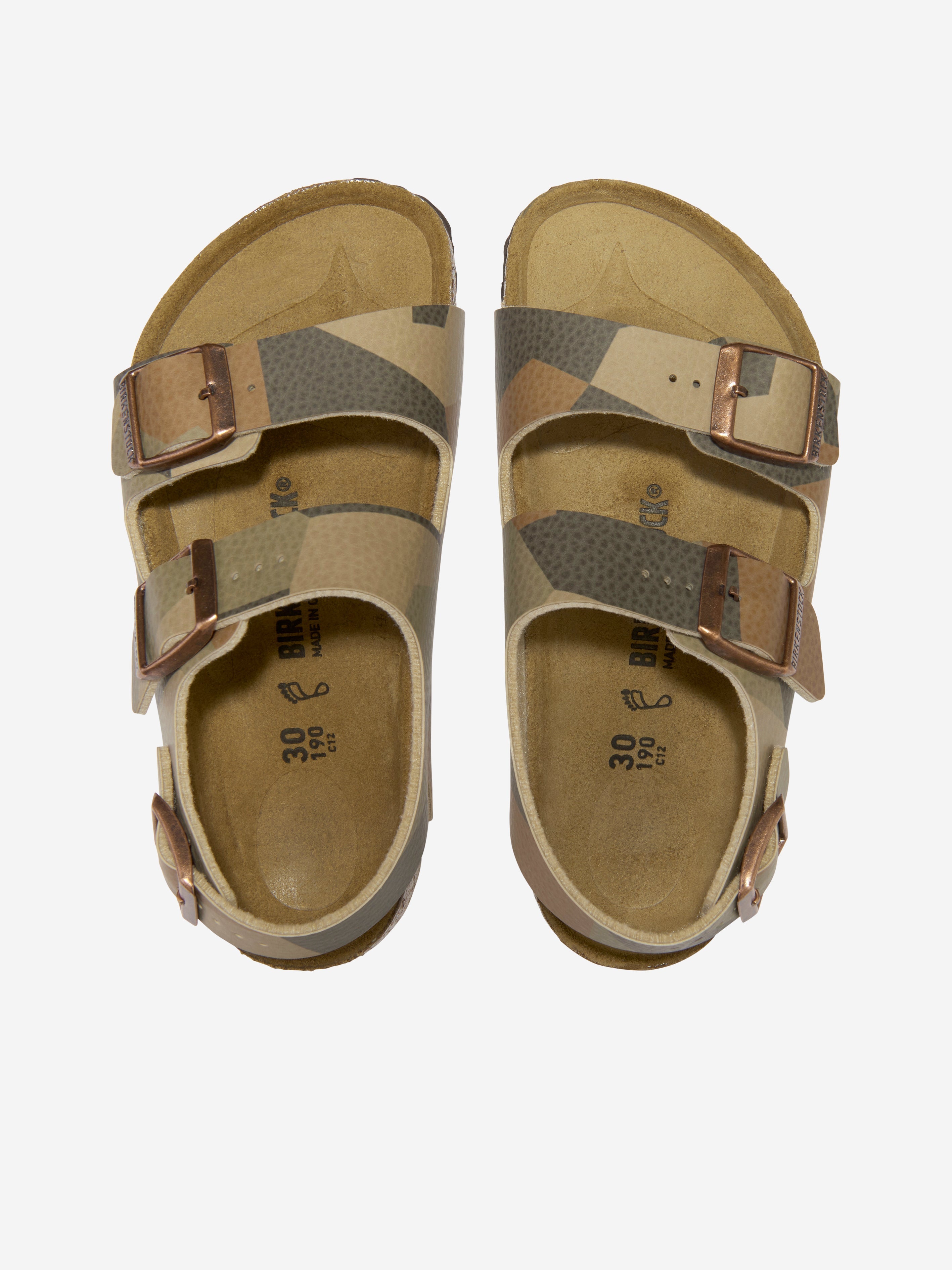 Boys Milano Geometric Camo Sandals in Brown