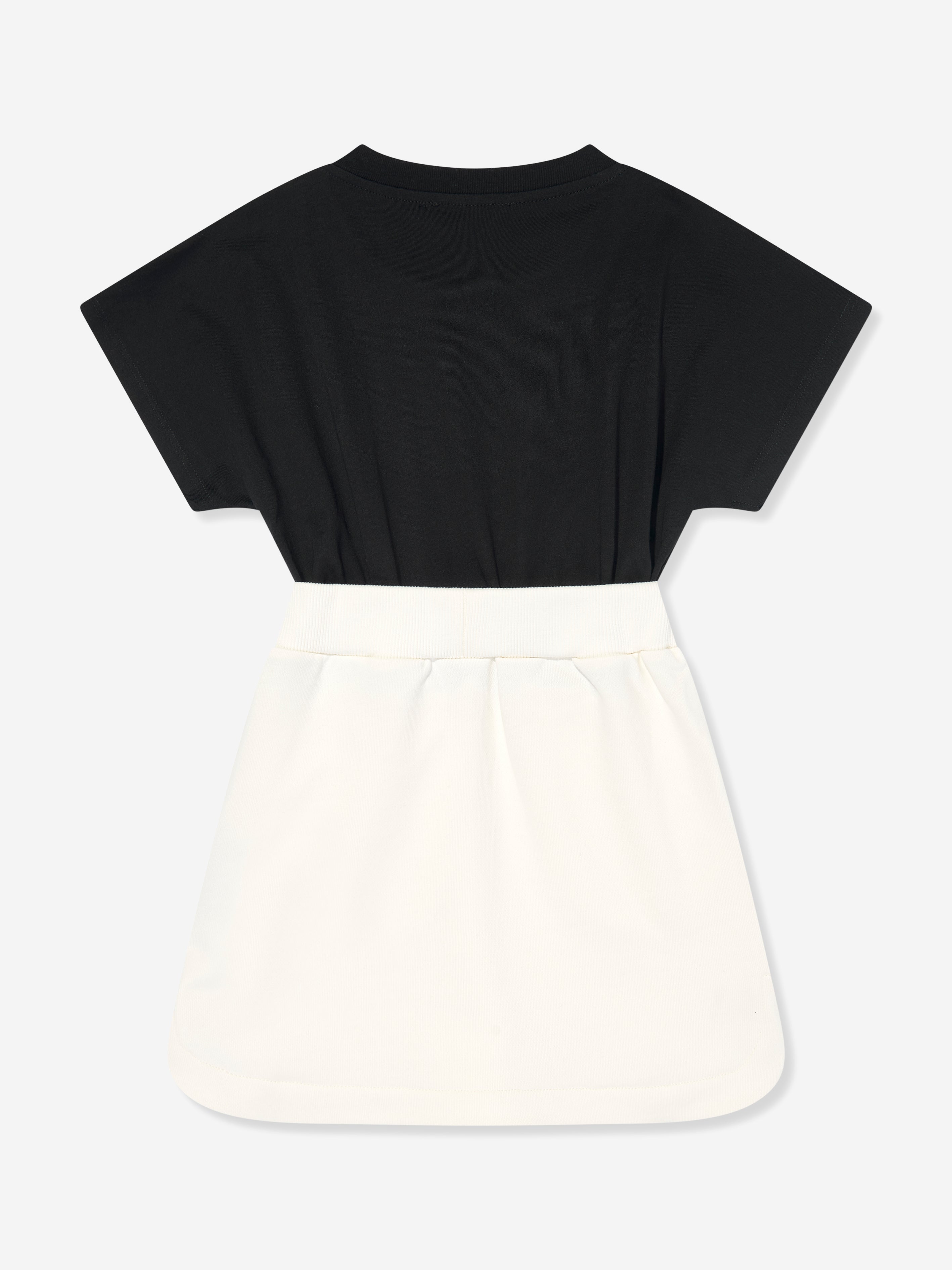 Balmain Girls Logo Cotton Jersey Dress in Black