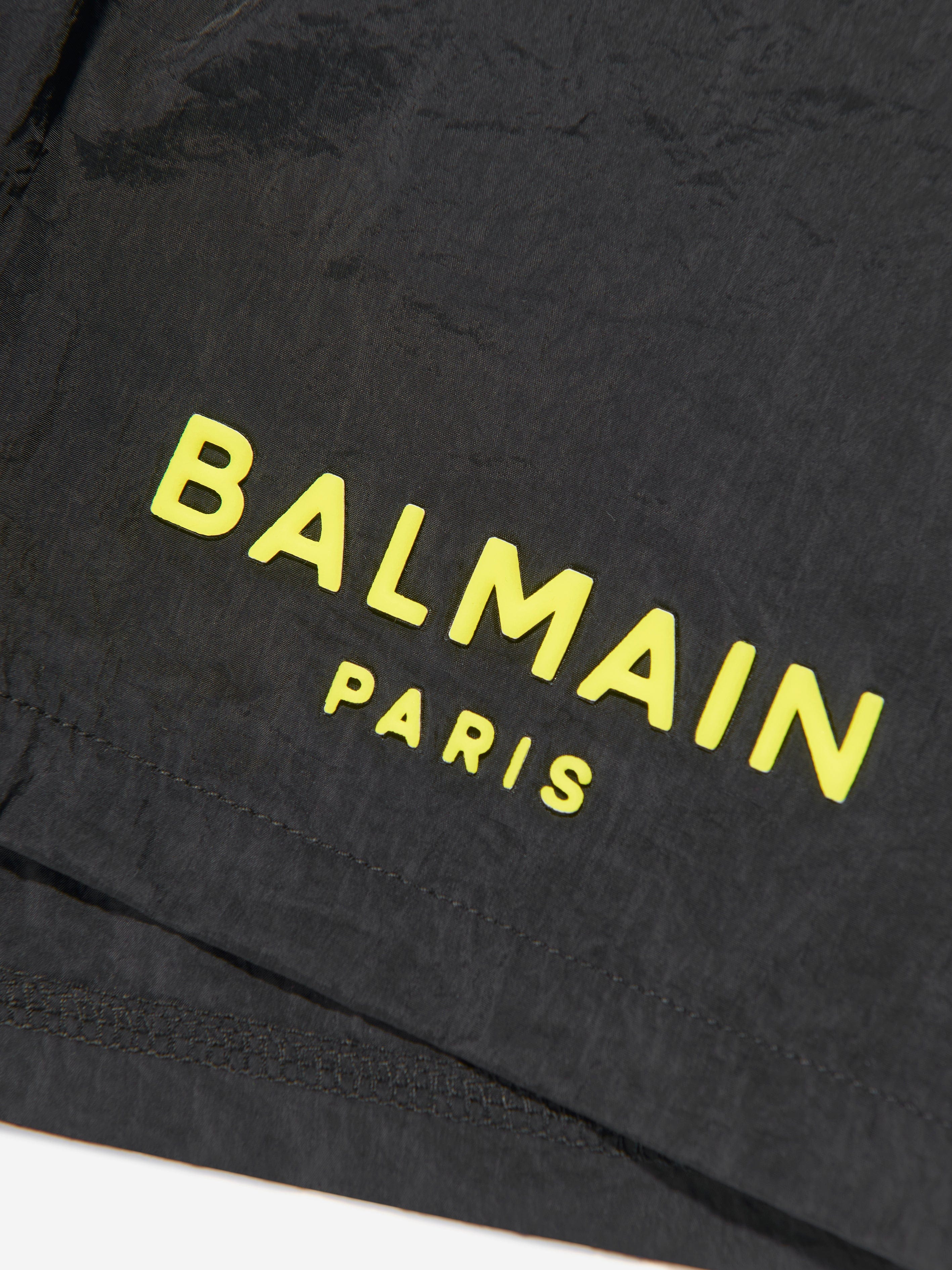 Balmain Boys Logo Swim Shorts in Black