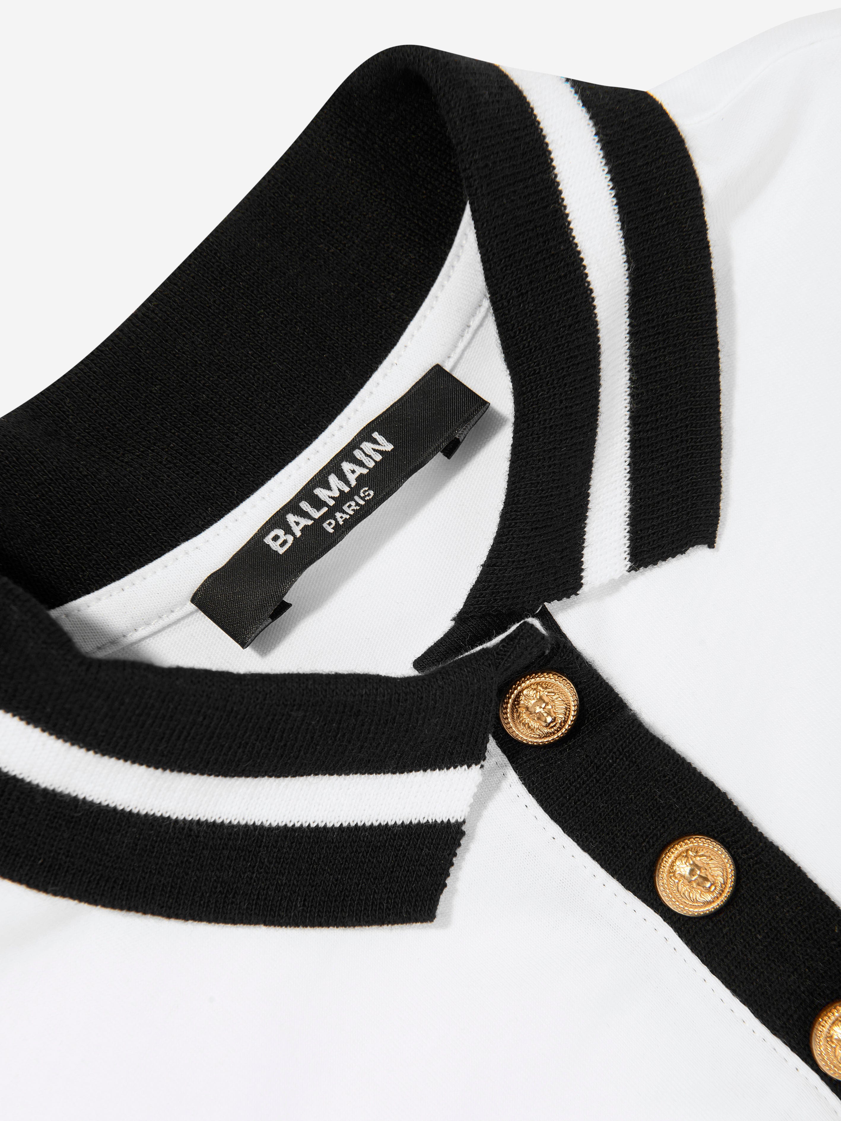 Balmain Baby Boys Polo Shirt in White