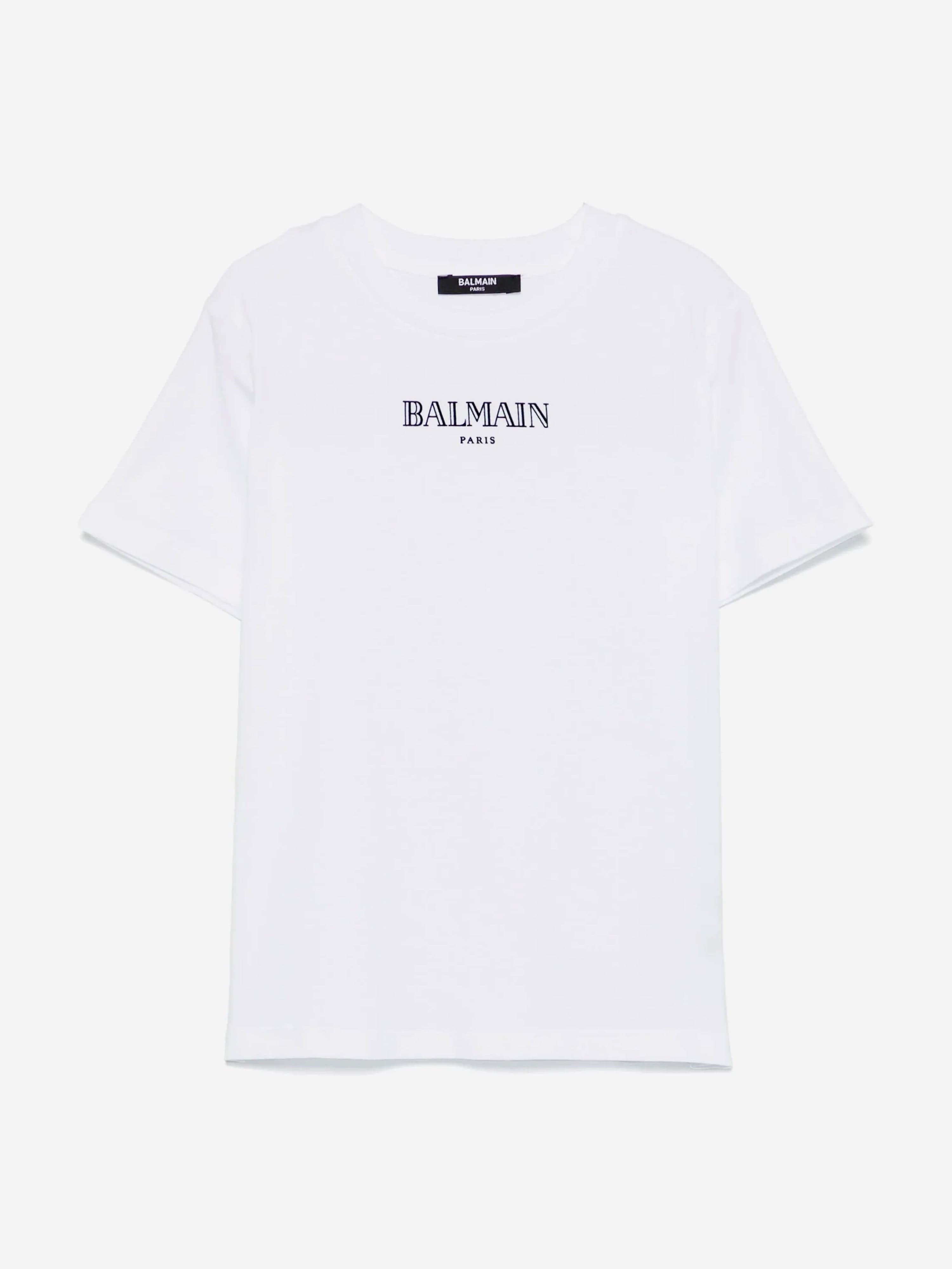 Balmain Kids Logo T-Shirt in White