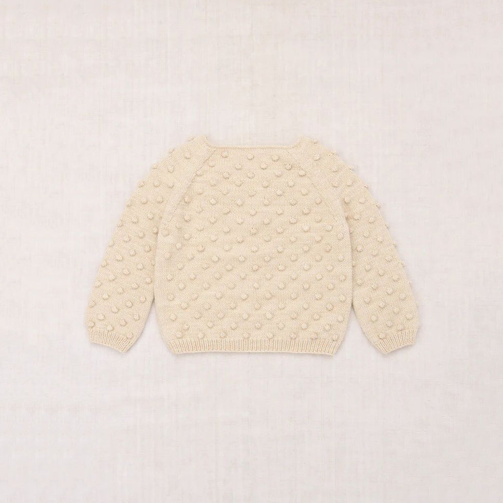 Boys & Girls White Popcorn Wool Sweater