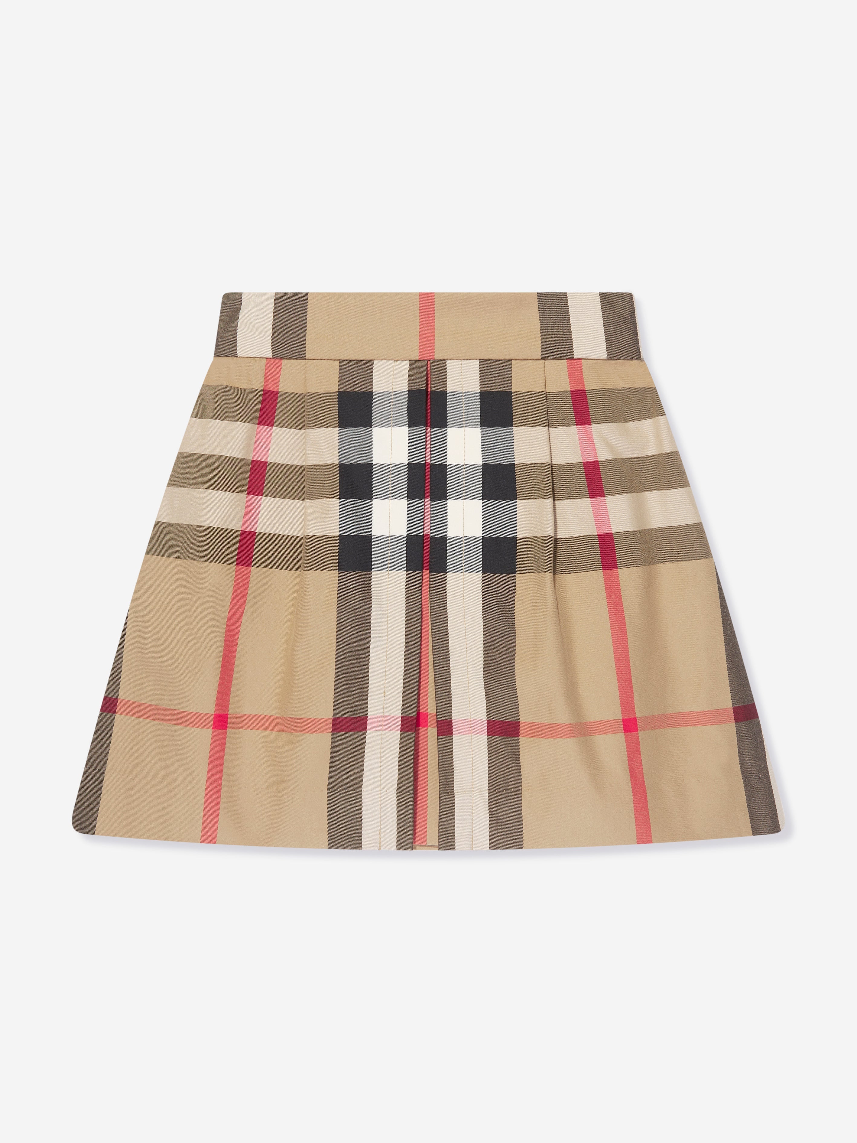 Girls Anjelica Check Skirt in Beige