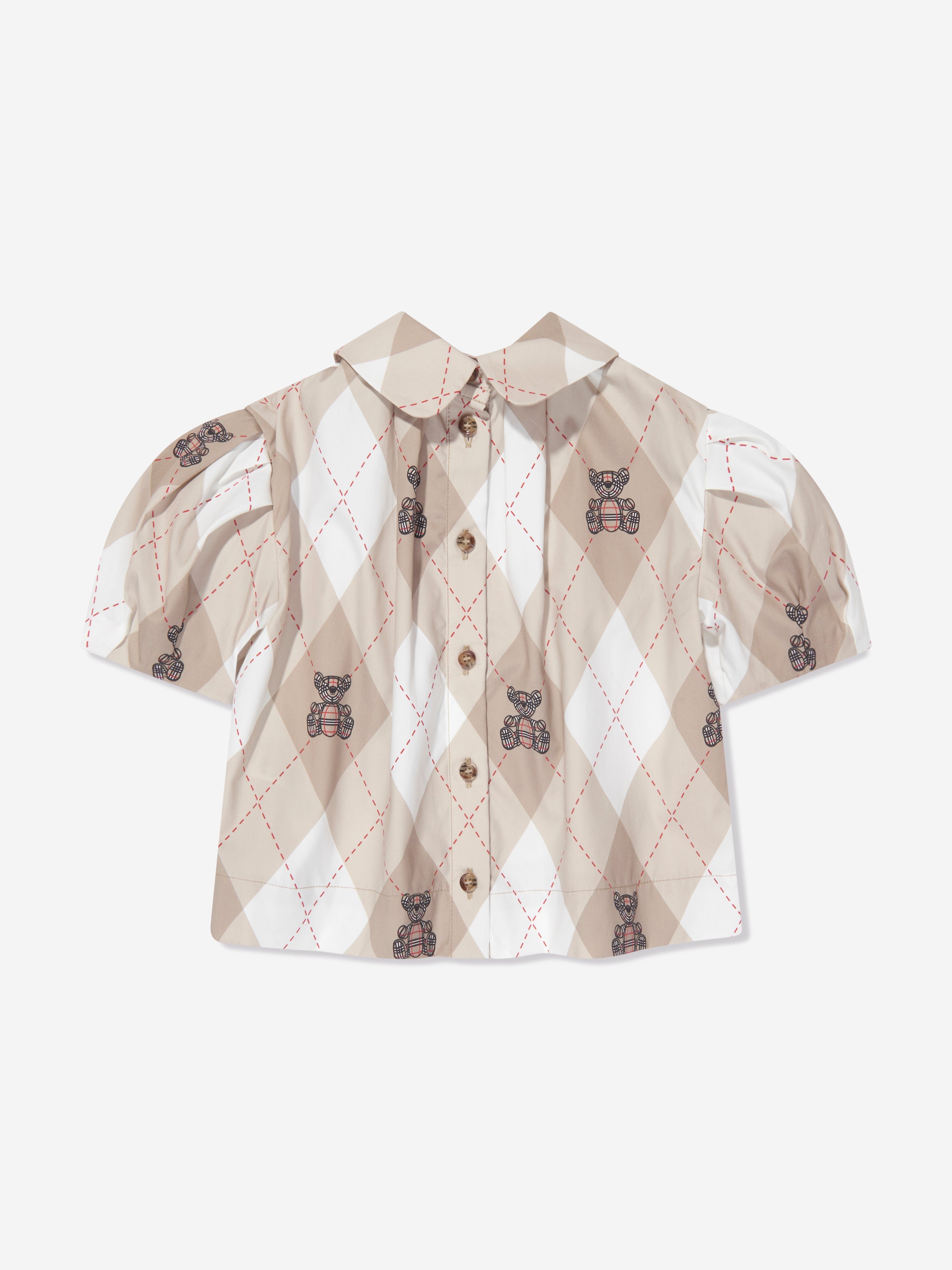 Girls Ada Argyle Blouse in Soft Fawn