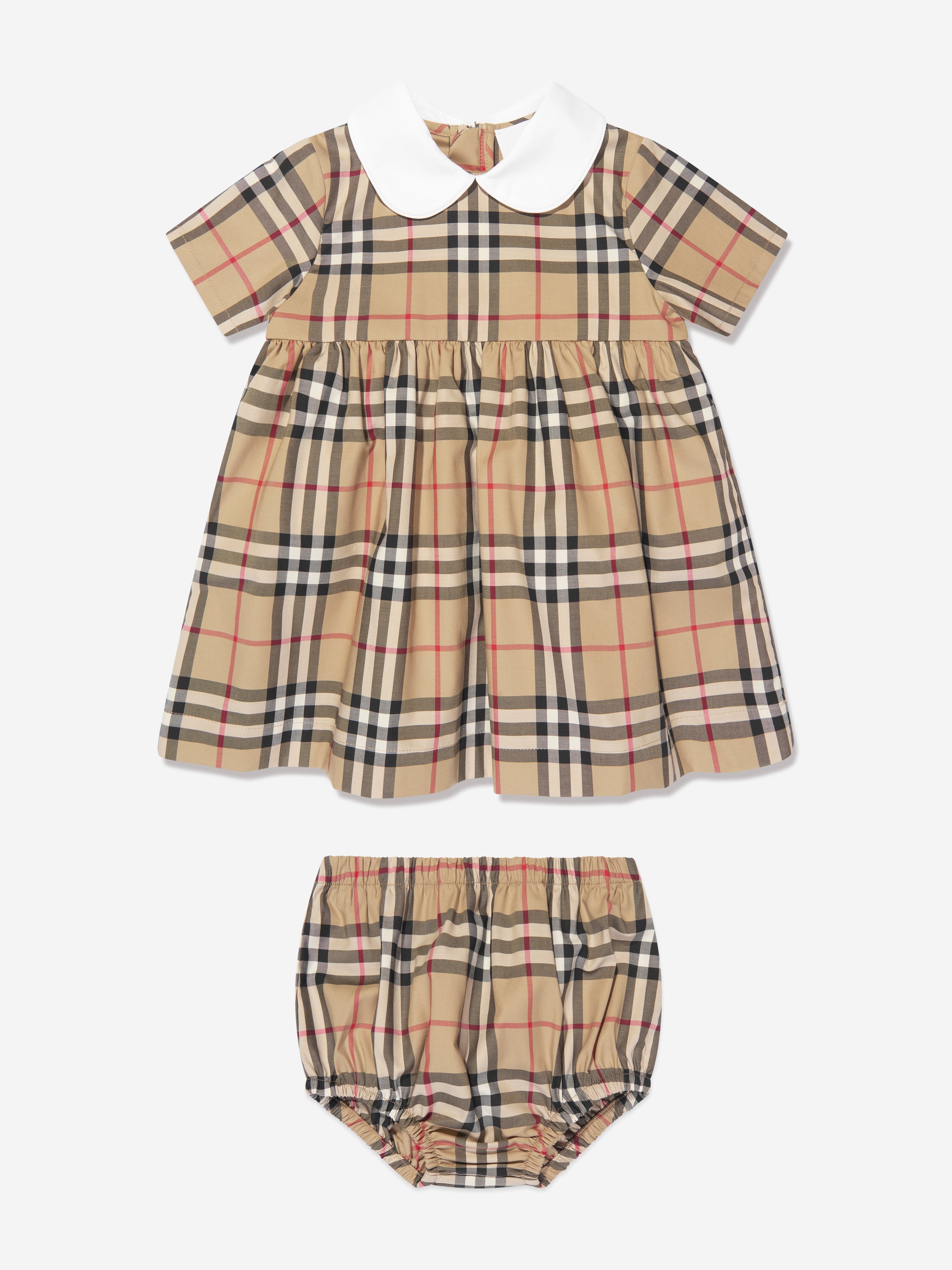 Baby Girls Geraldine Dress in Archive Beige Check
