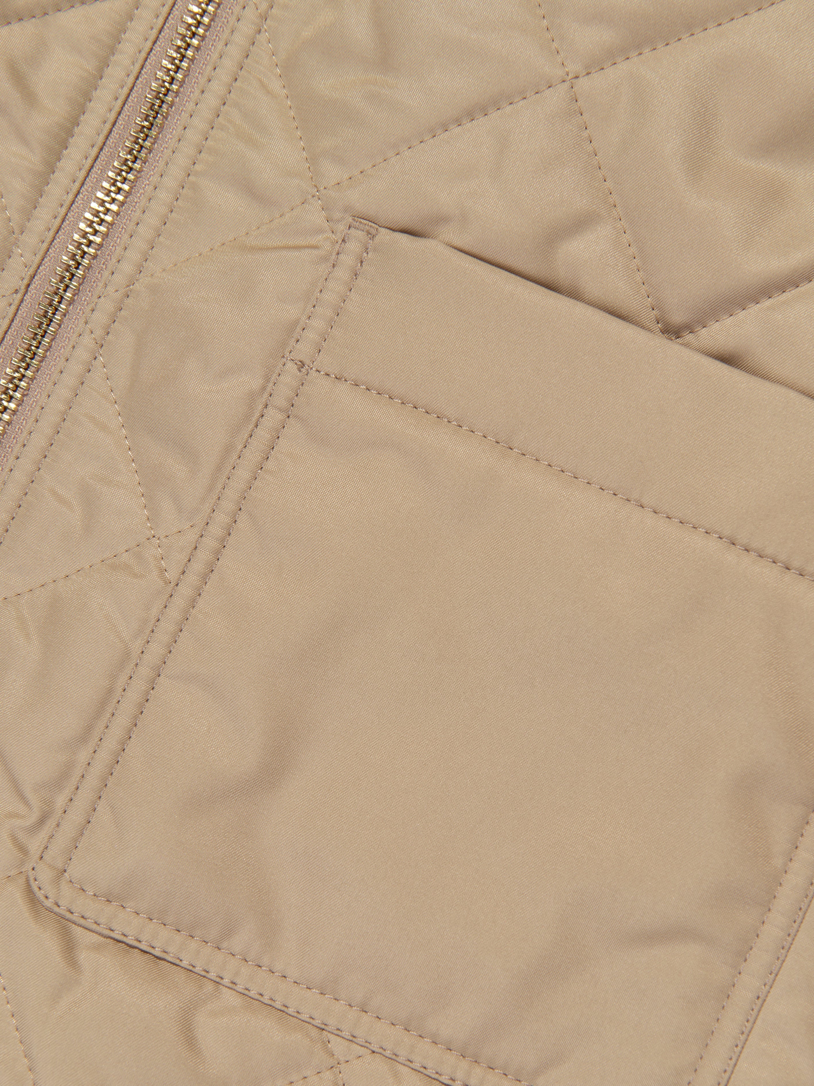 Girls Otis Quilted Coat in Beige