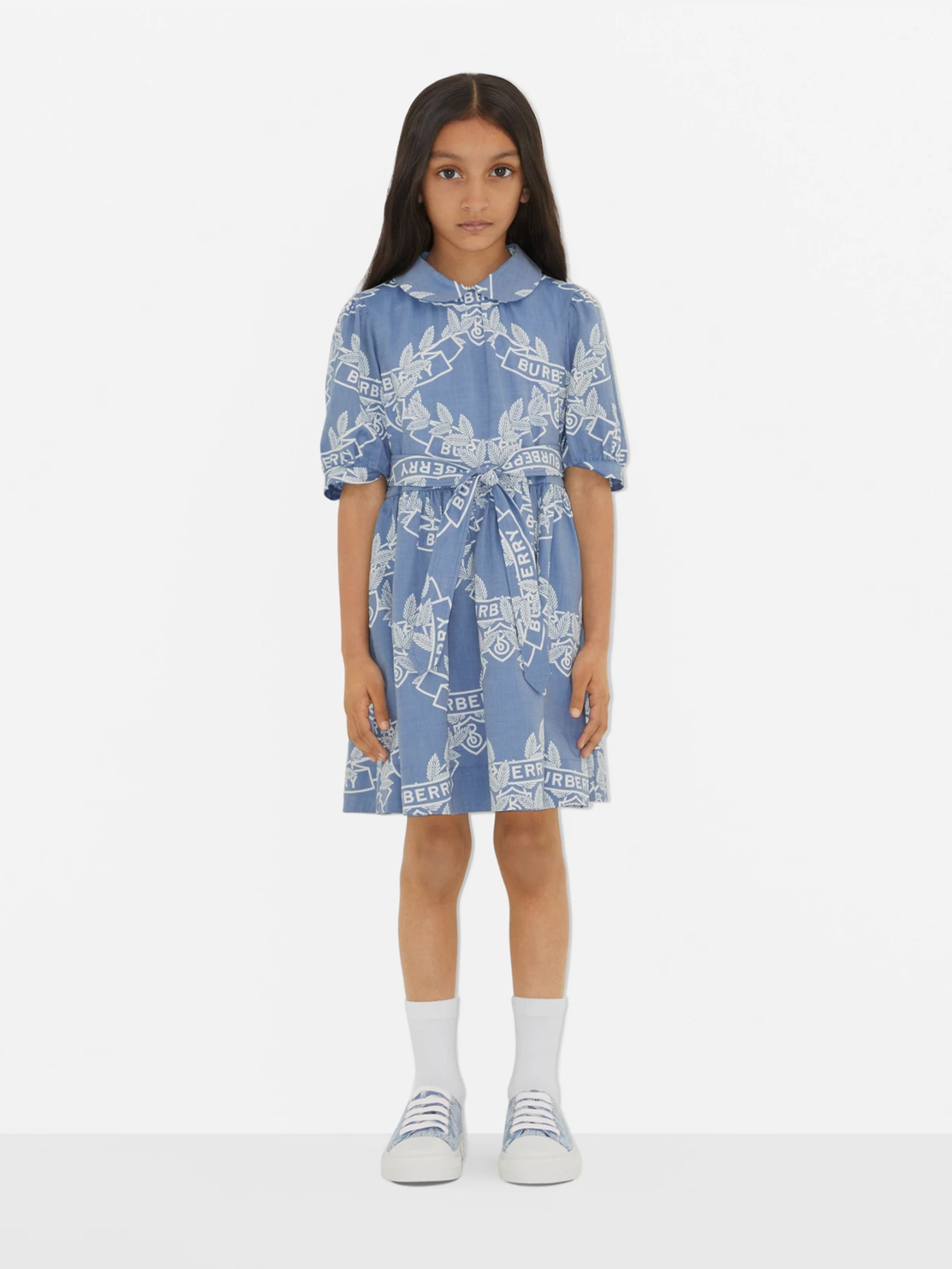 Girls Mariele Crest Dress in Blue
