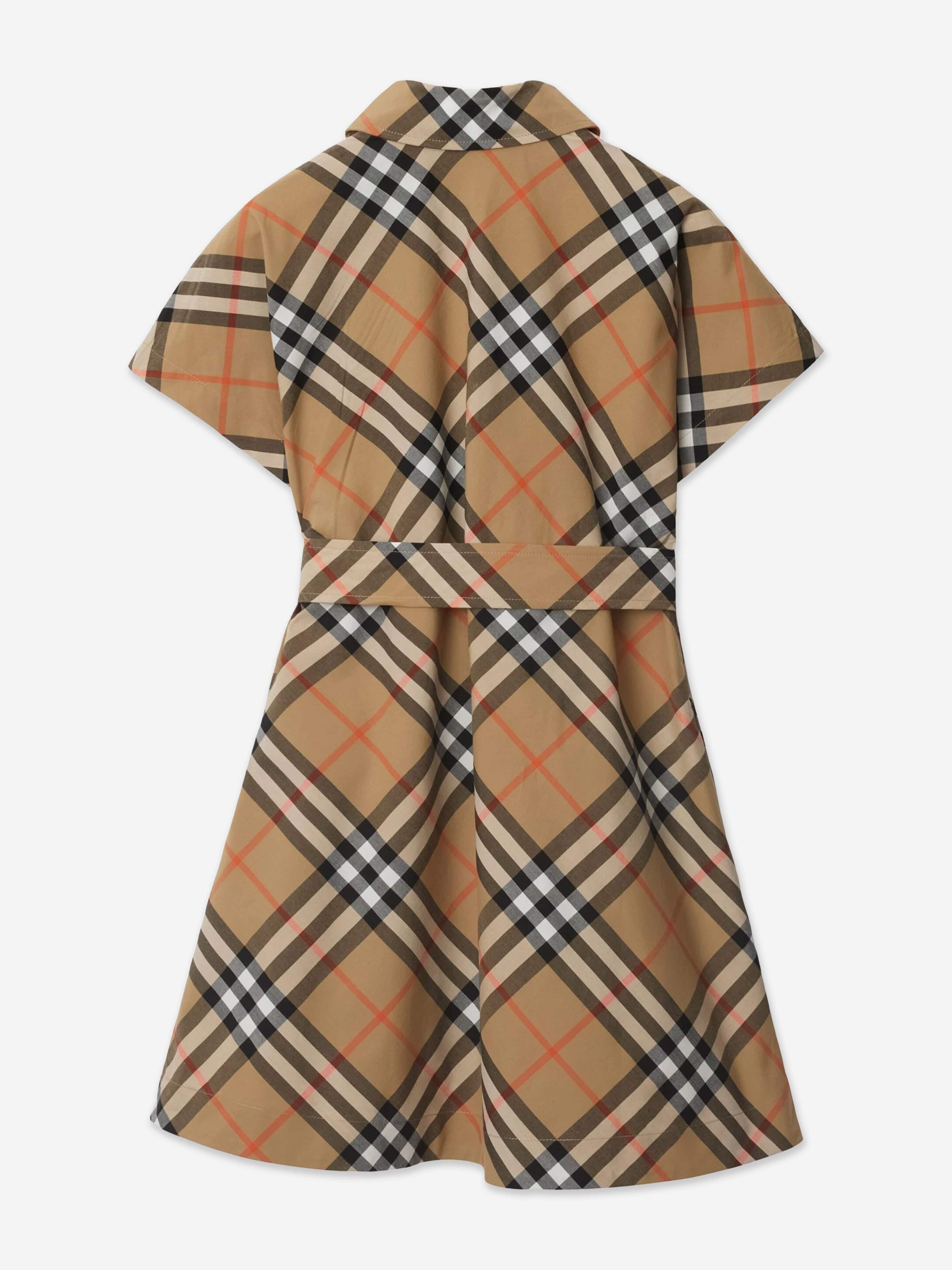 Burberry Girls Giulietta Check Dress in Beige