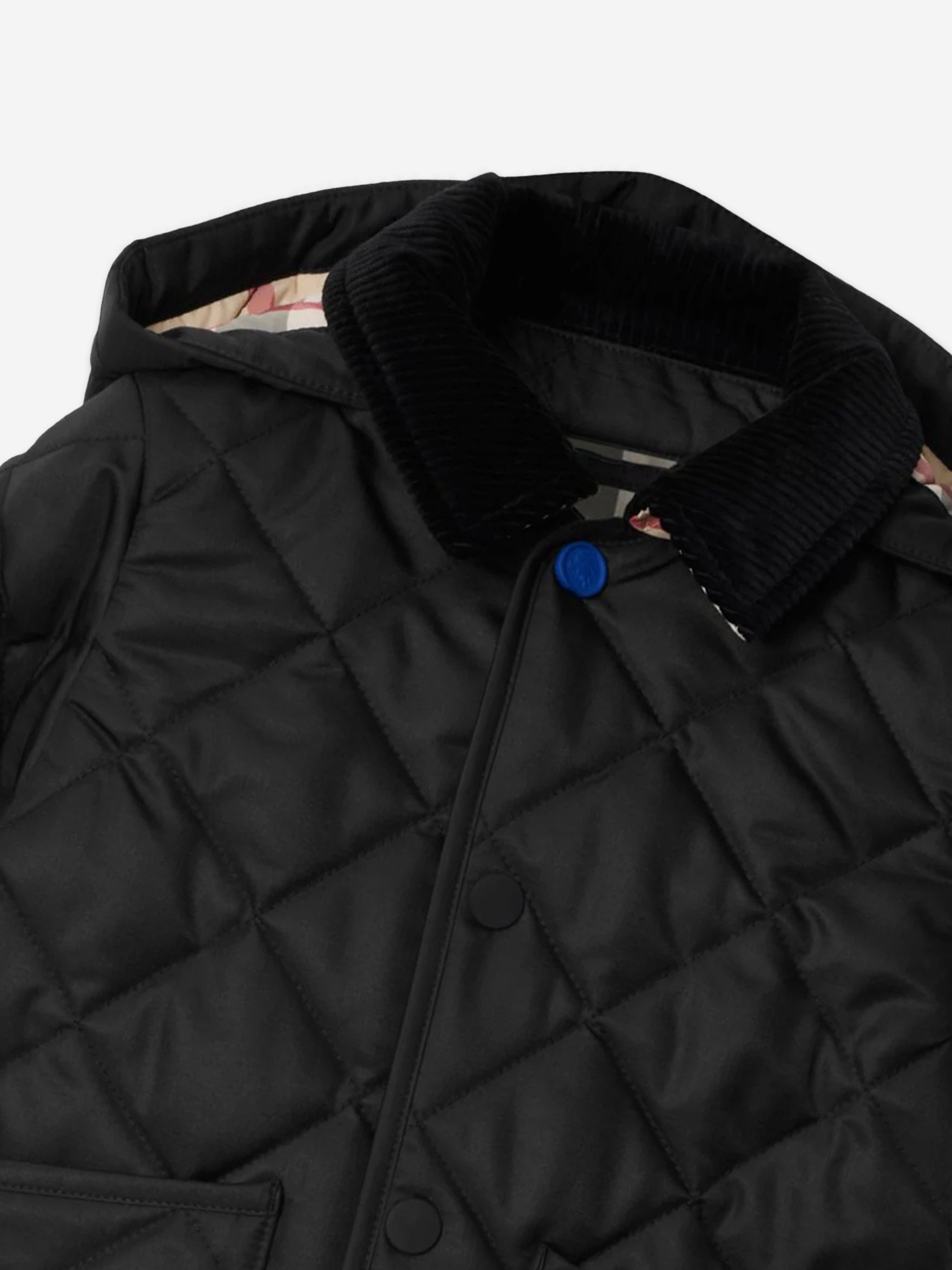 Baby Boys Mini Rowan Quilted Jacket in Black