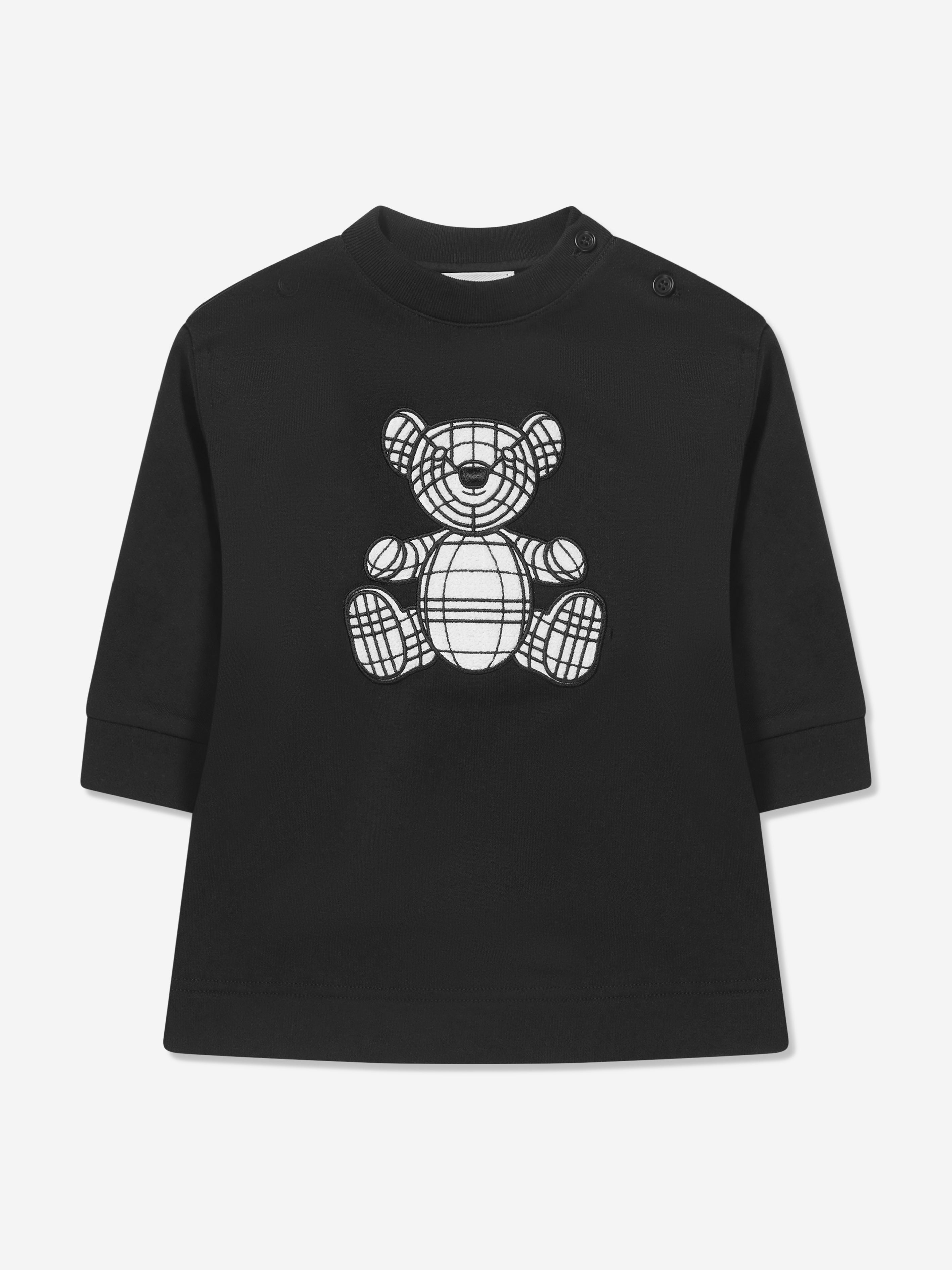 Baby Girls Long Sleeve Mini Talbot Dress In Black