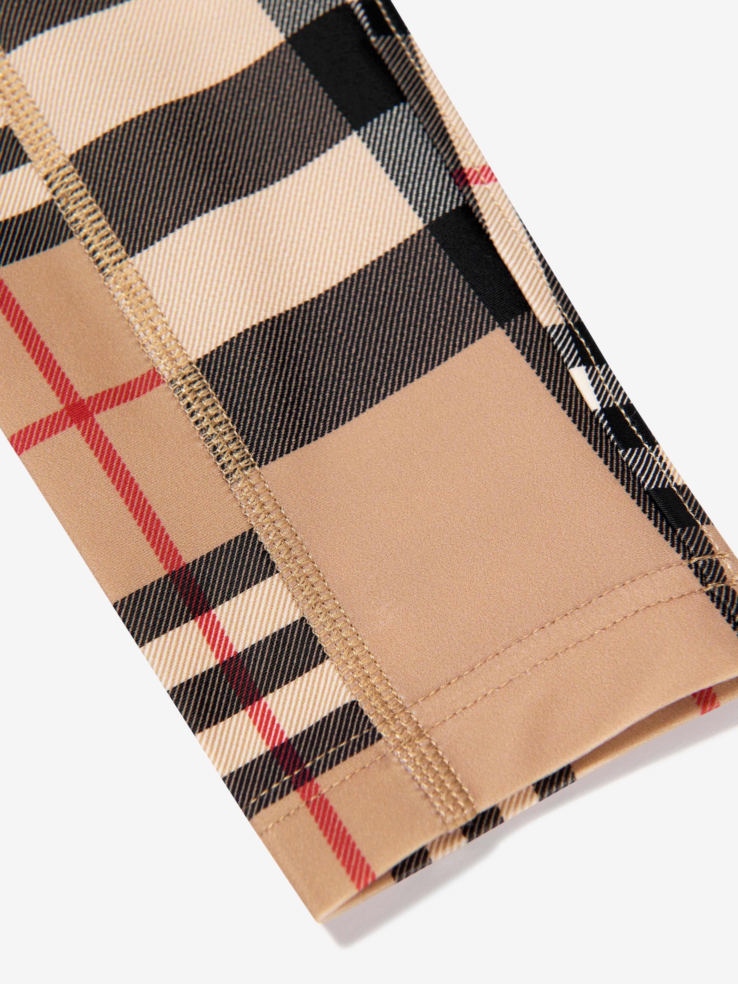 Girls Isabella Check Leggings in Beige