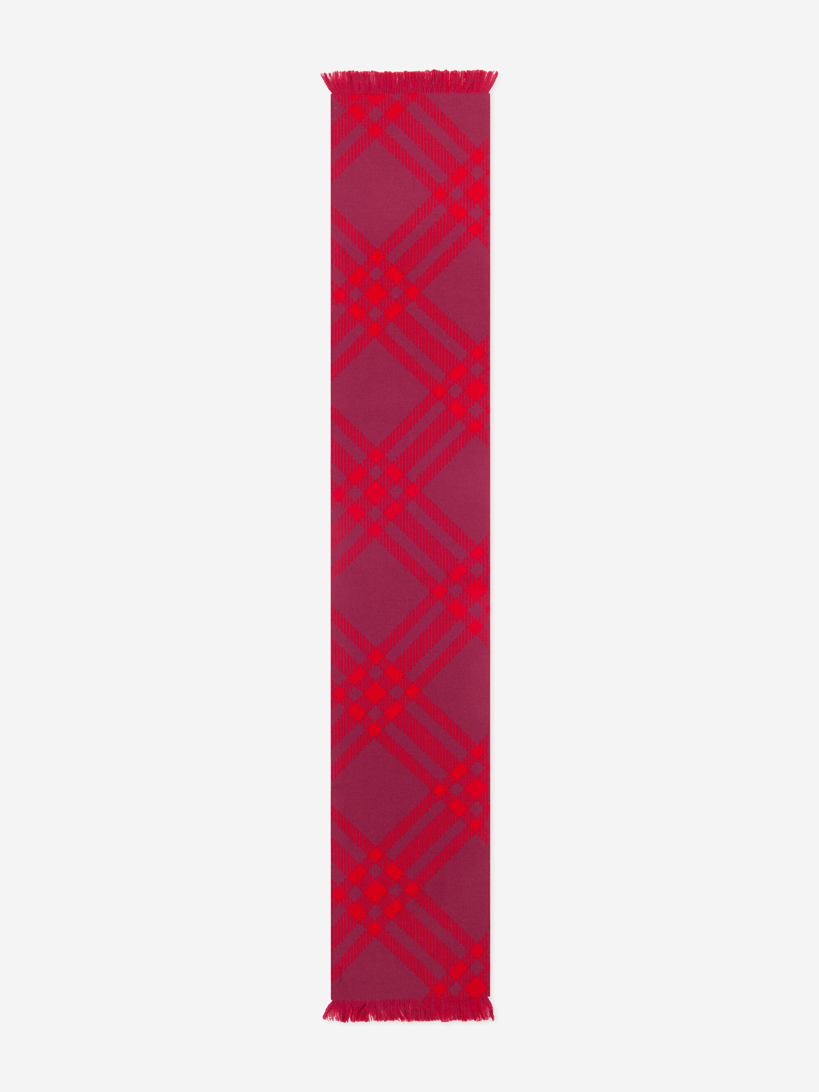 Kids Bias Check Wool Scarf in Red