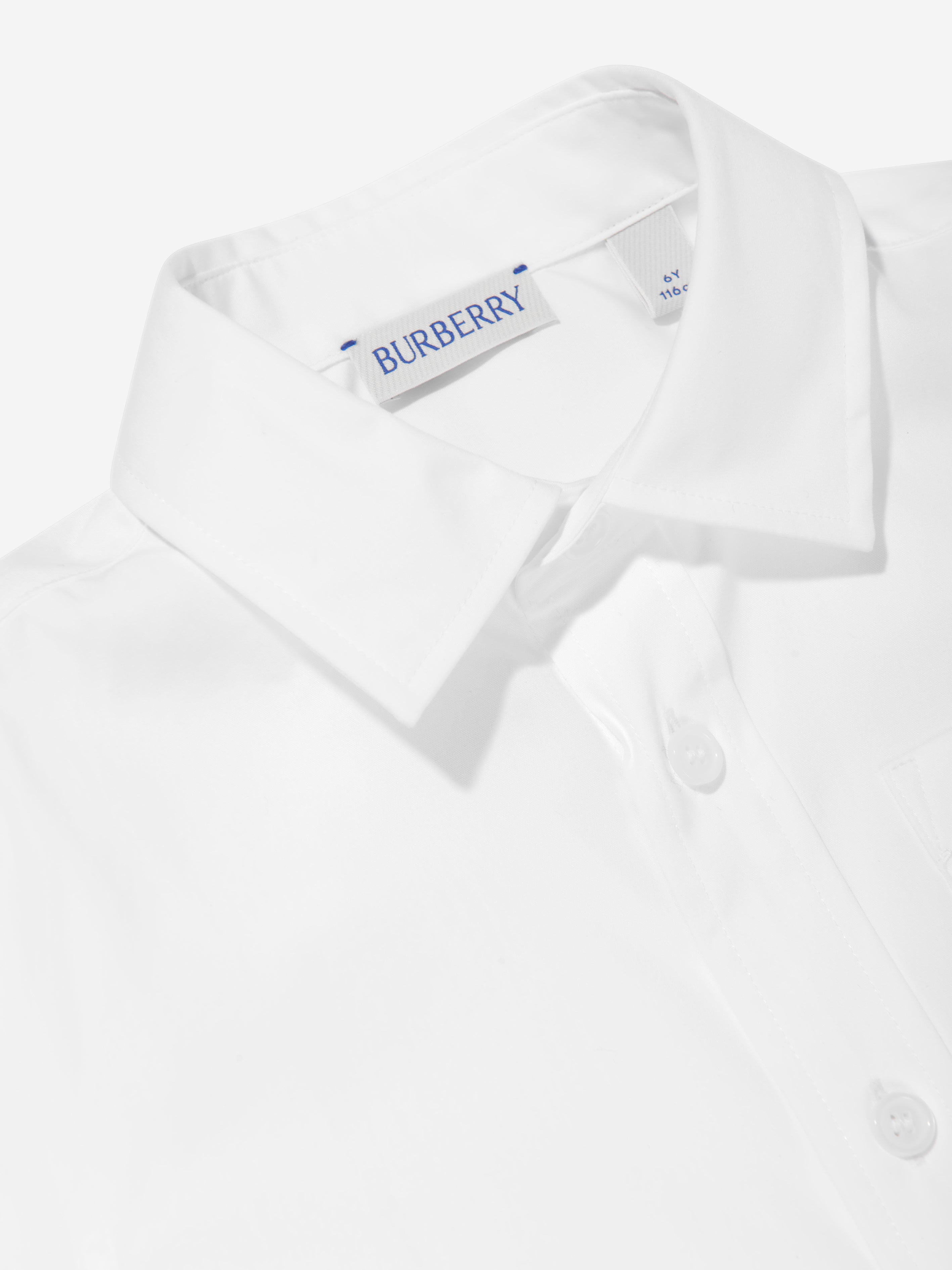 Boys Embroidered Logo Owen Shirt in White