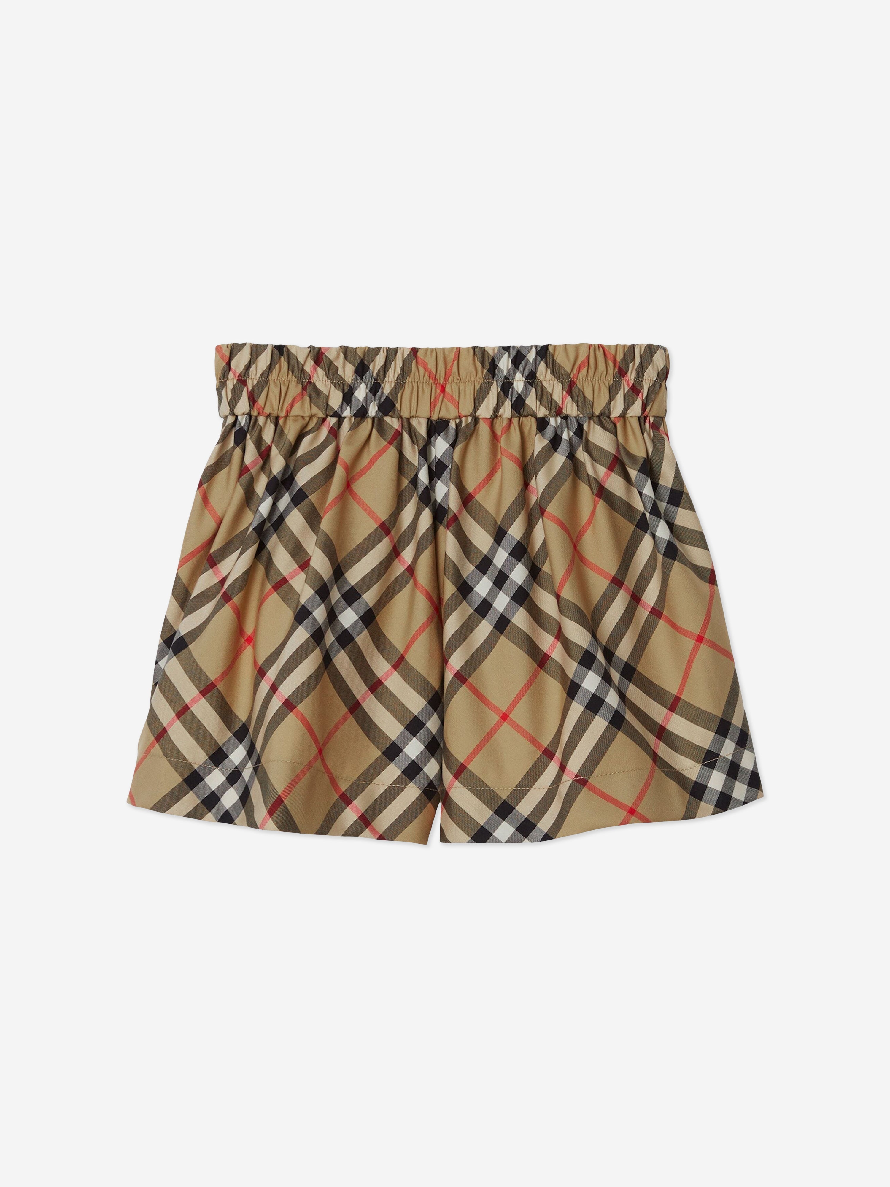 Baby Girls Archive Check Marcy Shorts in Beige
