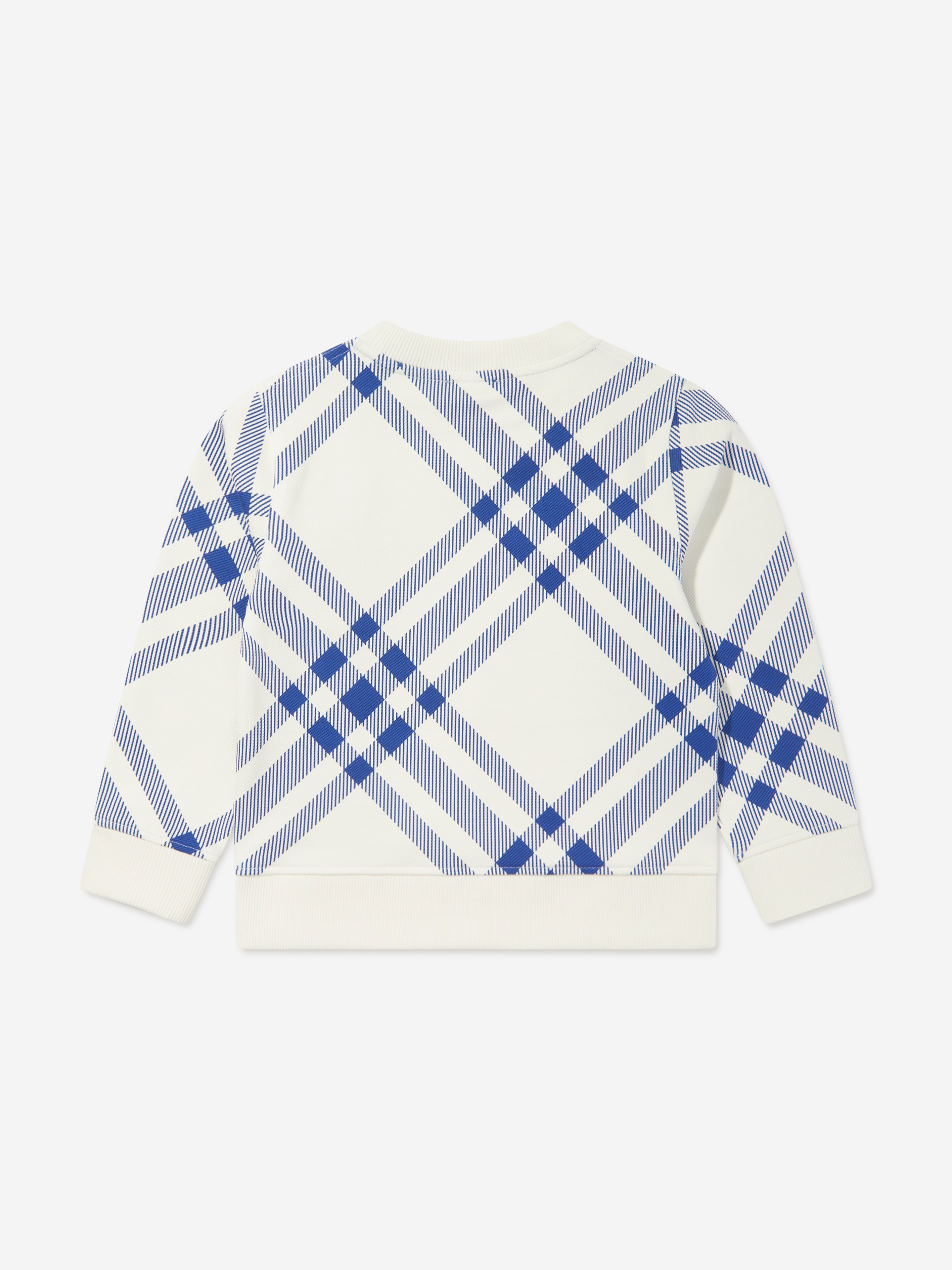 Kids Bias Check Sweatshirt in White