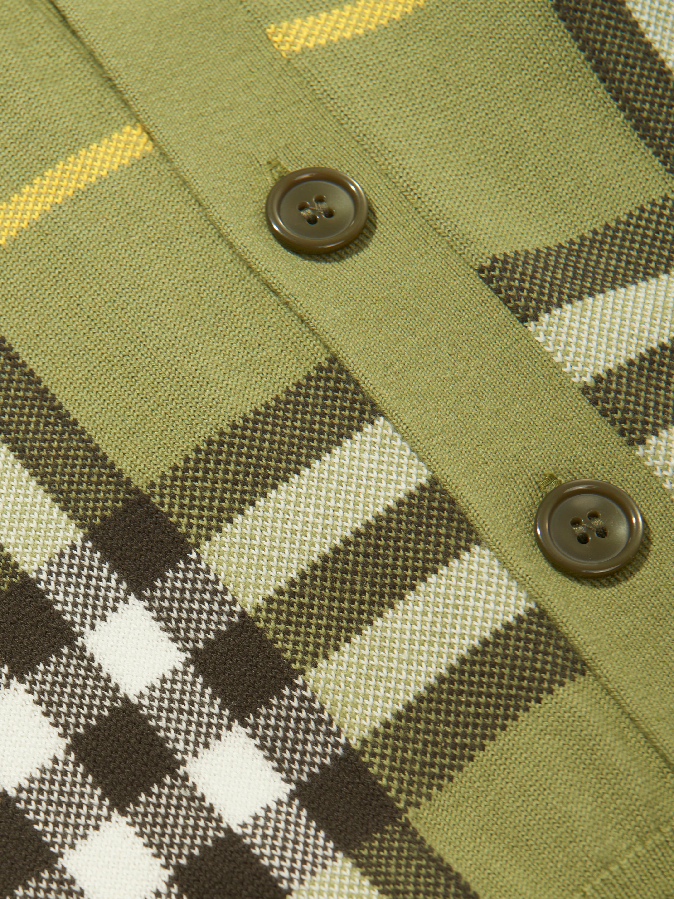 Kids Wool Check Cardigan in Green