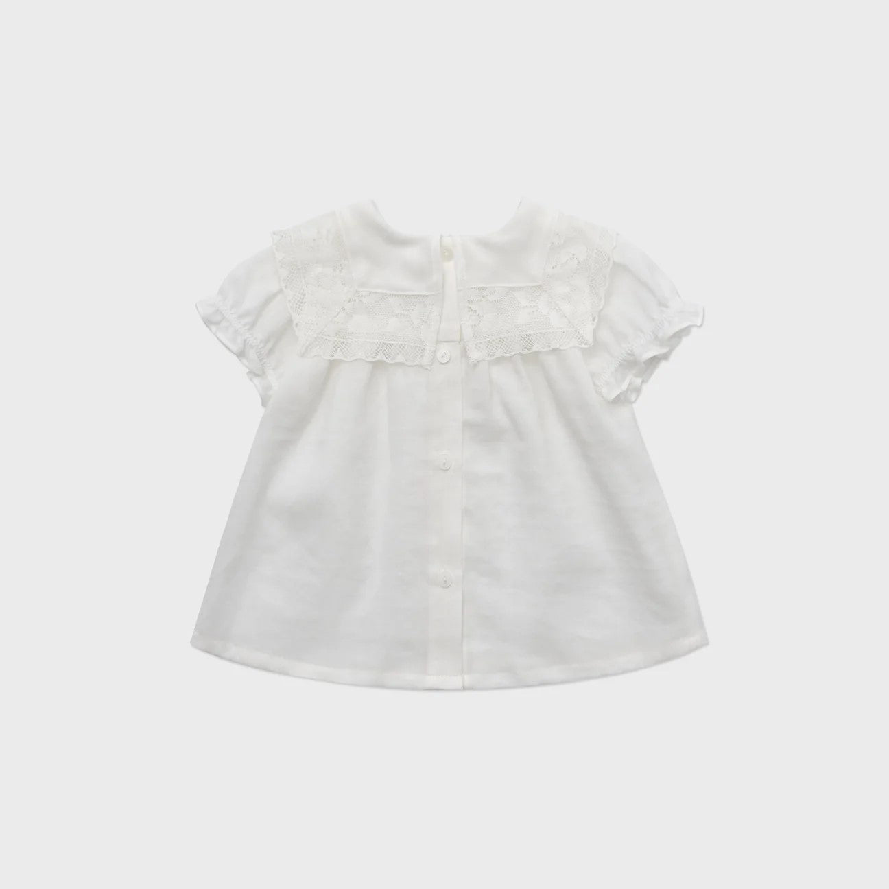 Baby Girls White Cotton Blouse