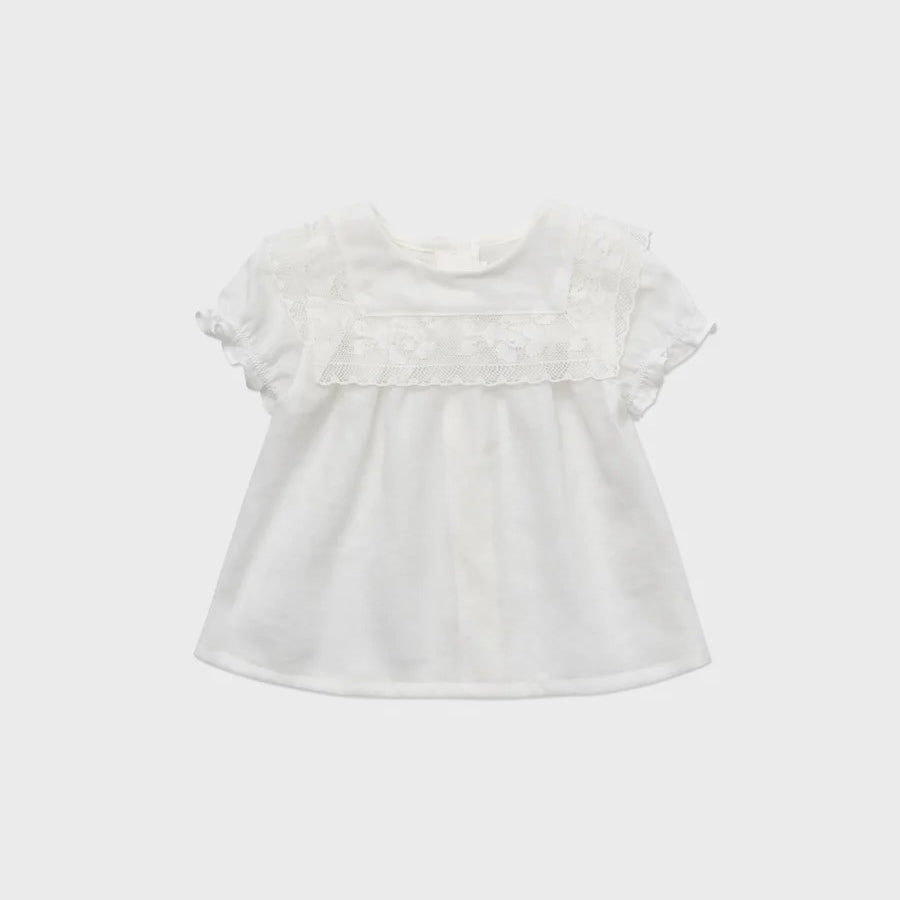 Baby Girls White Cotton Blouse