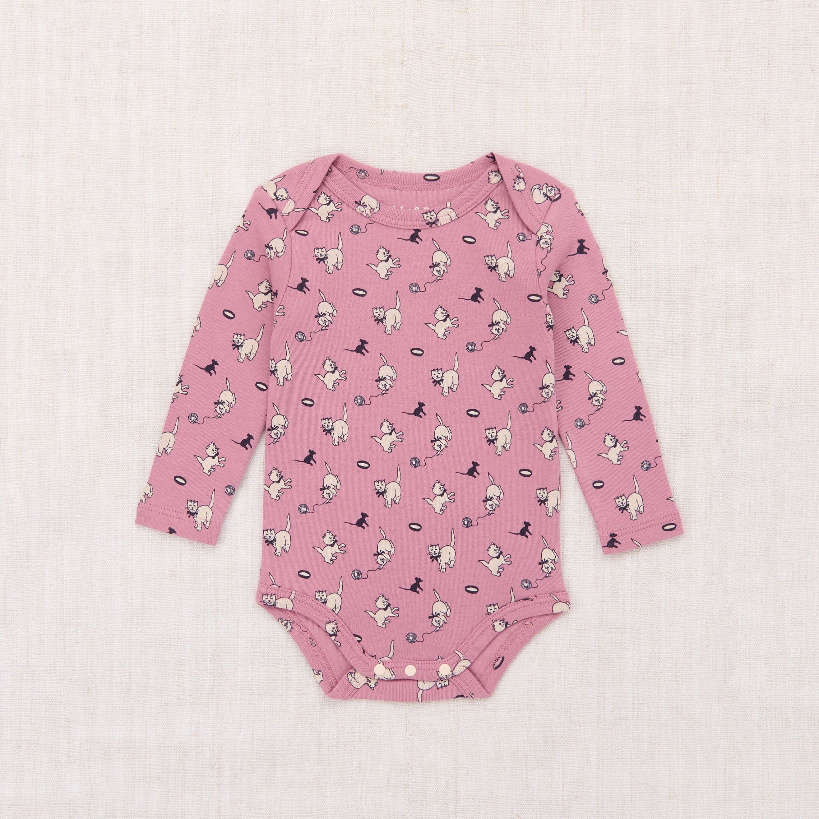 Baby Boys & Girls Pink Printed Cotton Babysuit