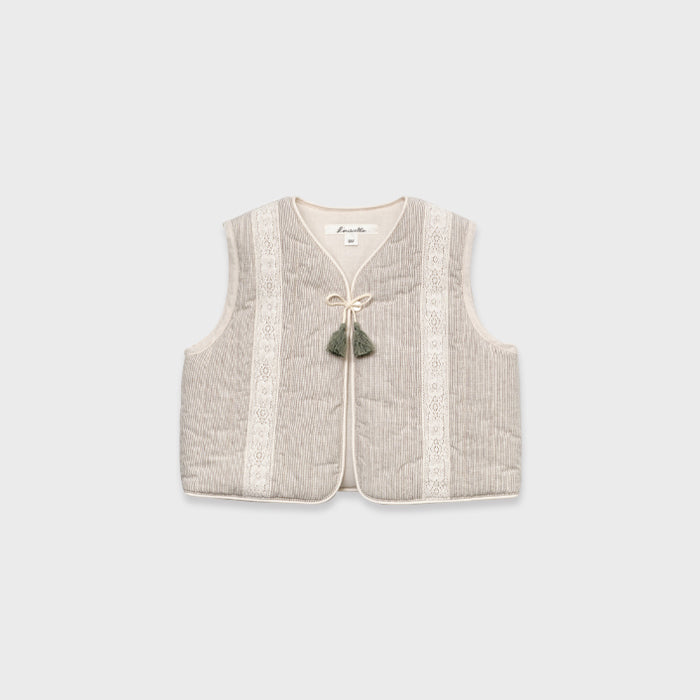 Gilet matelassé crème pour bébé fille