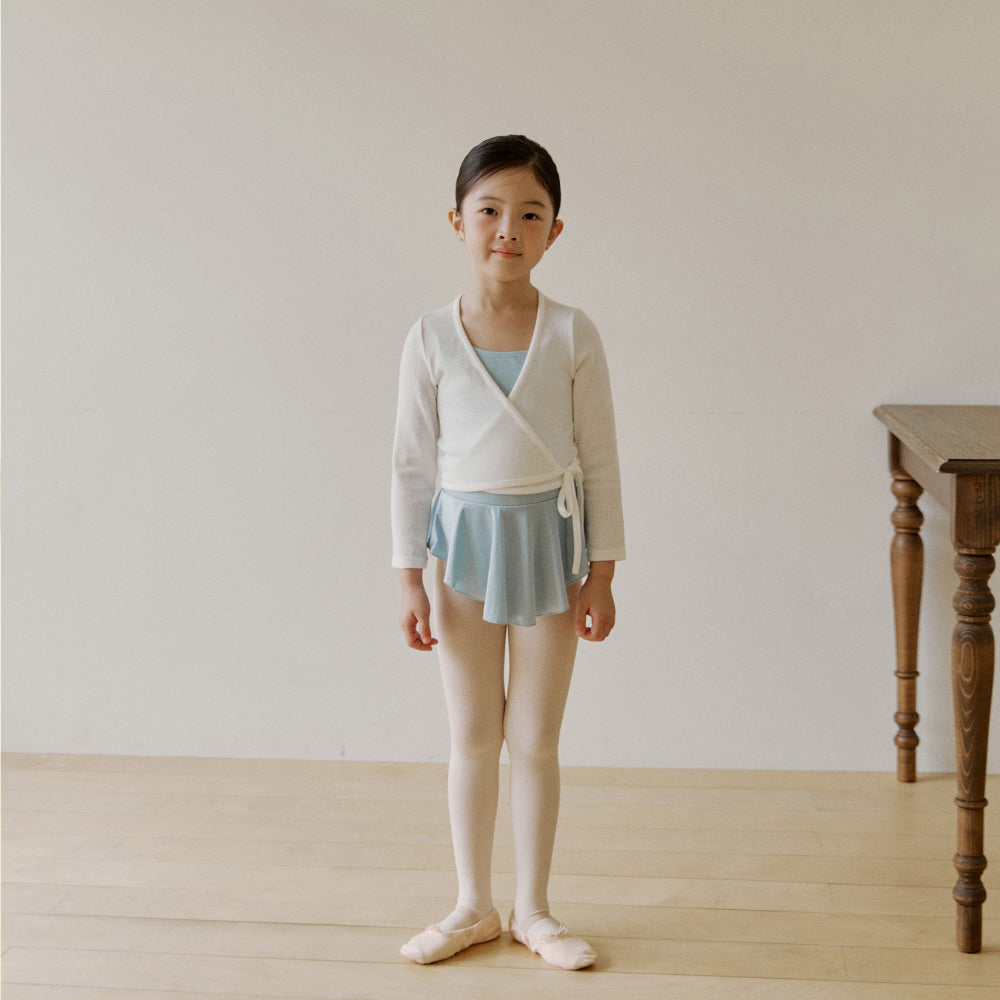 Girls White Ballet Wrap Cardigan