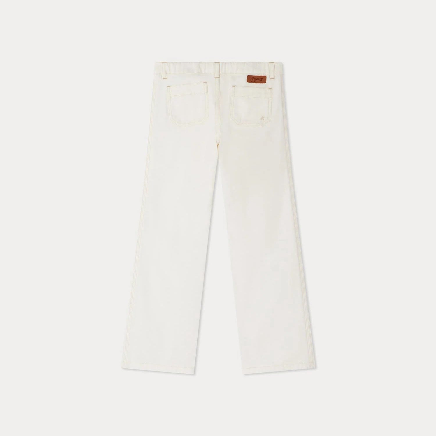 Girls White Cotton Trousers