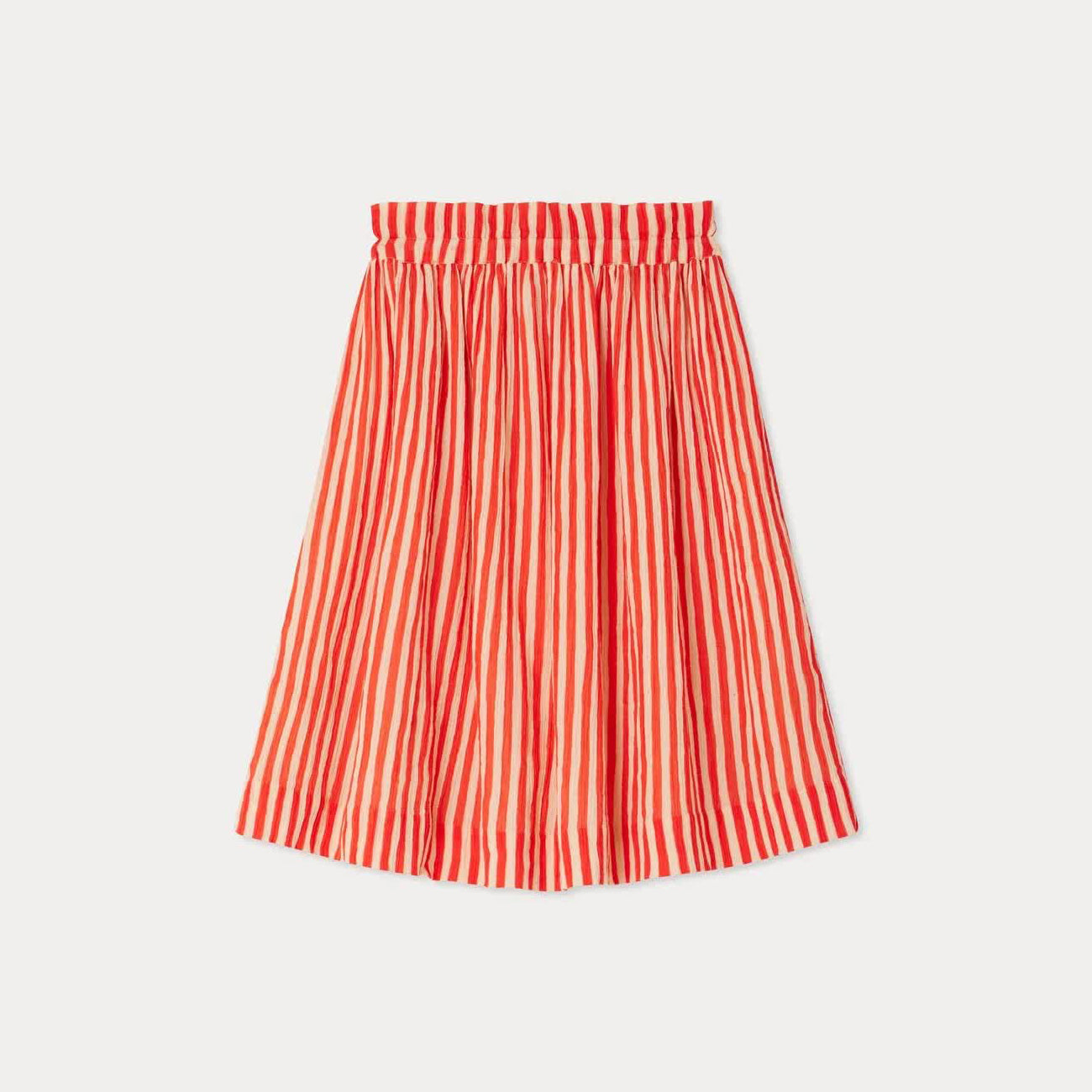 Girls Red Stripes Cotton Skirt