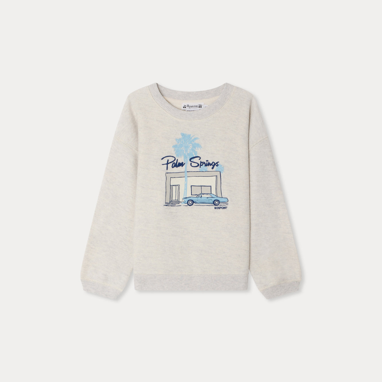 Boys Grey Embroidered Cotton Sweatshirt