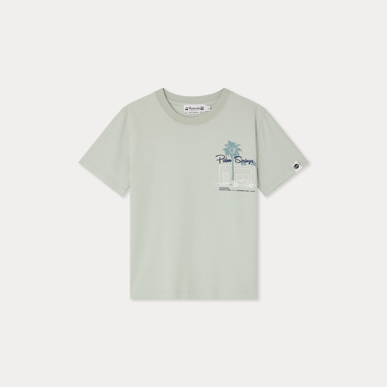 Boys Light Green Cotton T-Shirt