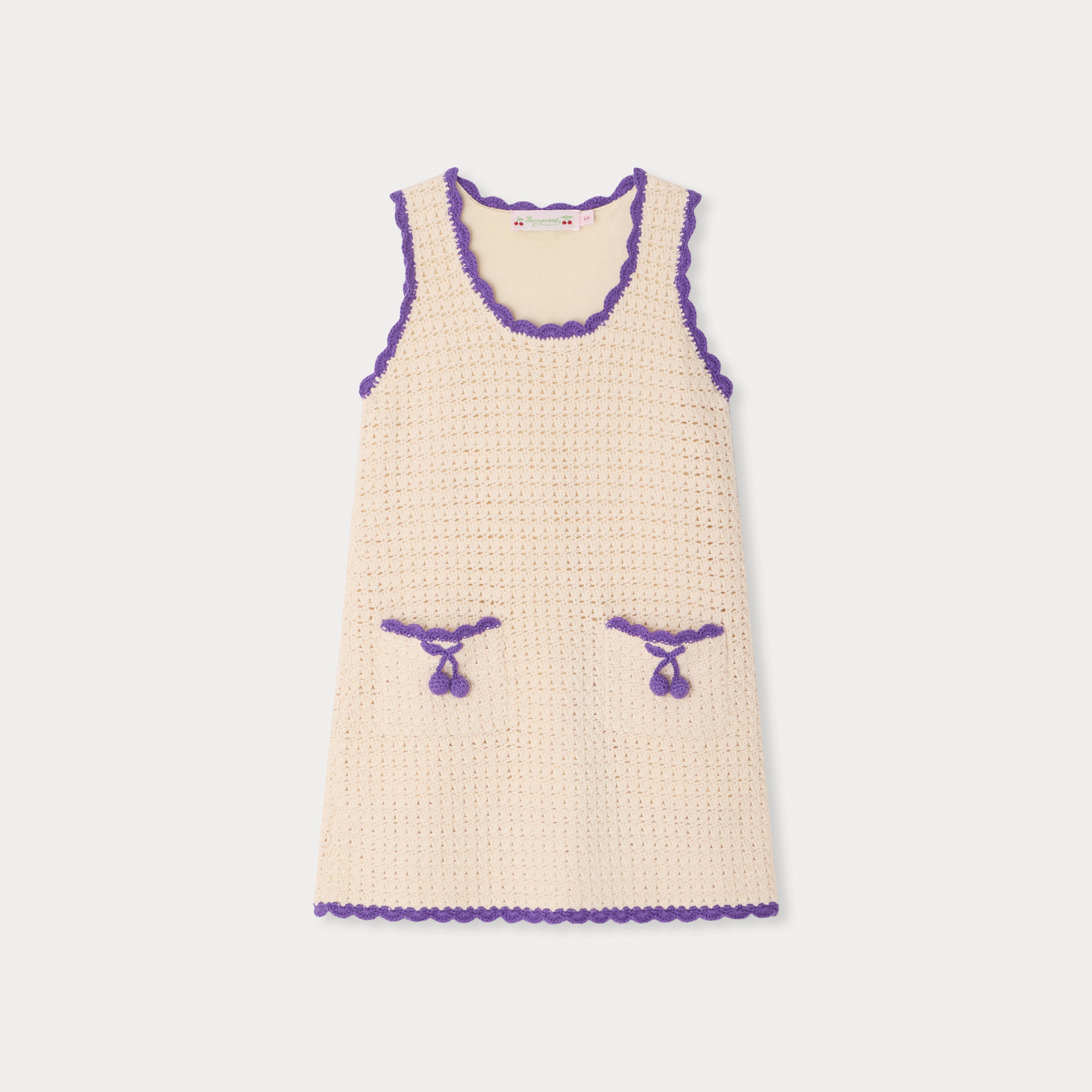 Girls White Crocheted Dress