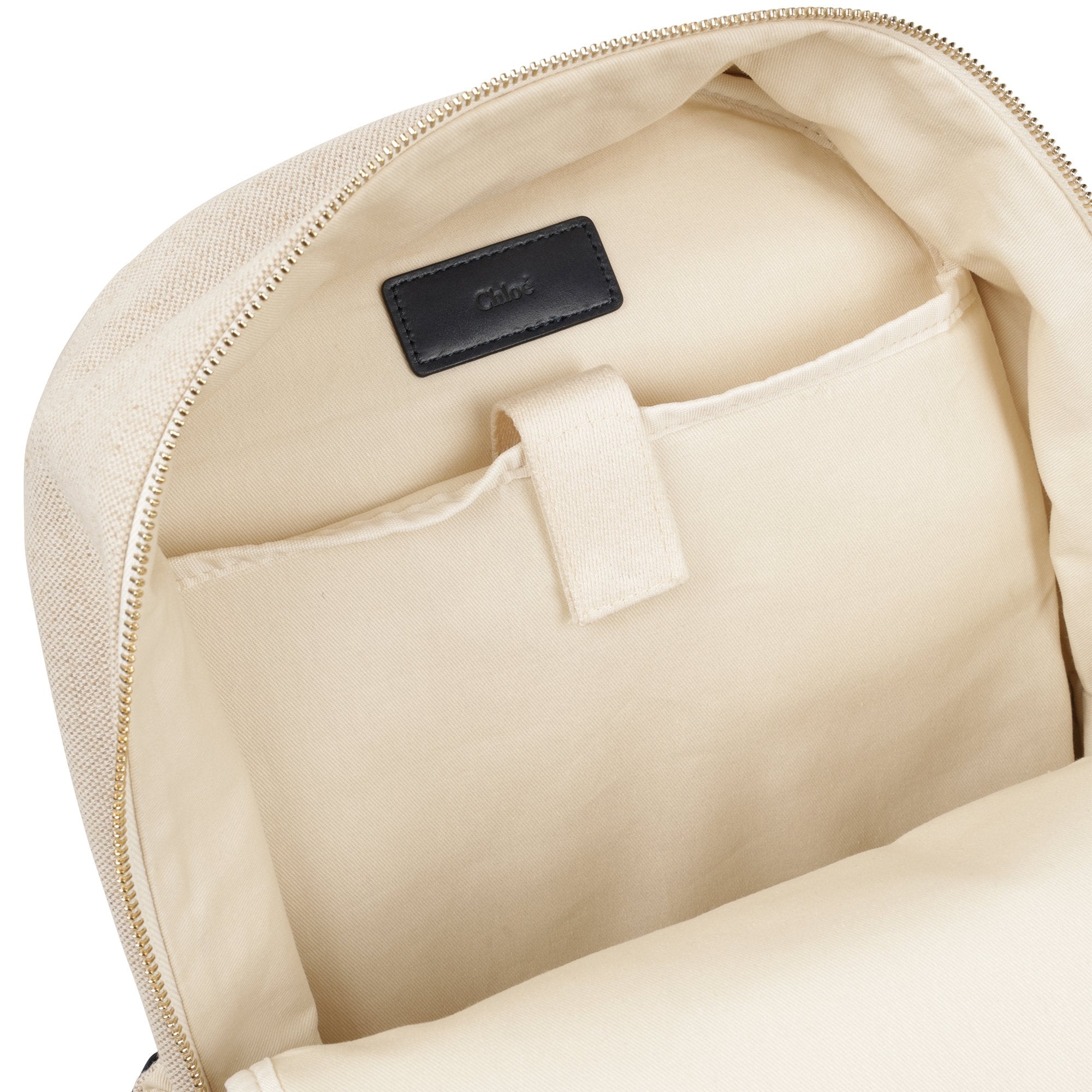 Sac à dos en toile beige pour filles (L x l x H : 28 x 9 x 36 cm)